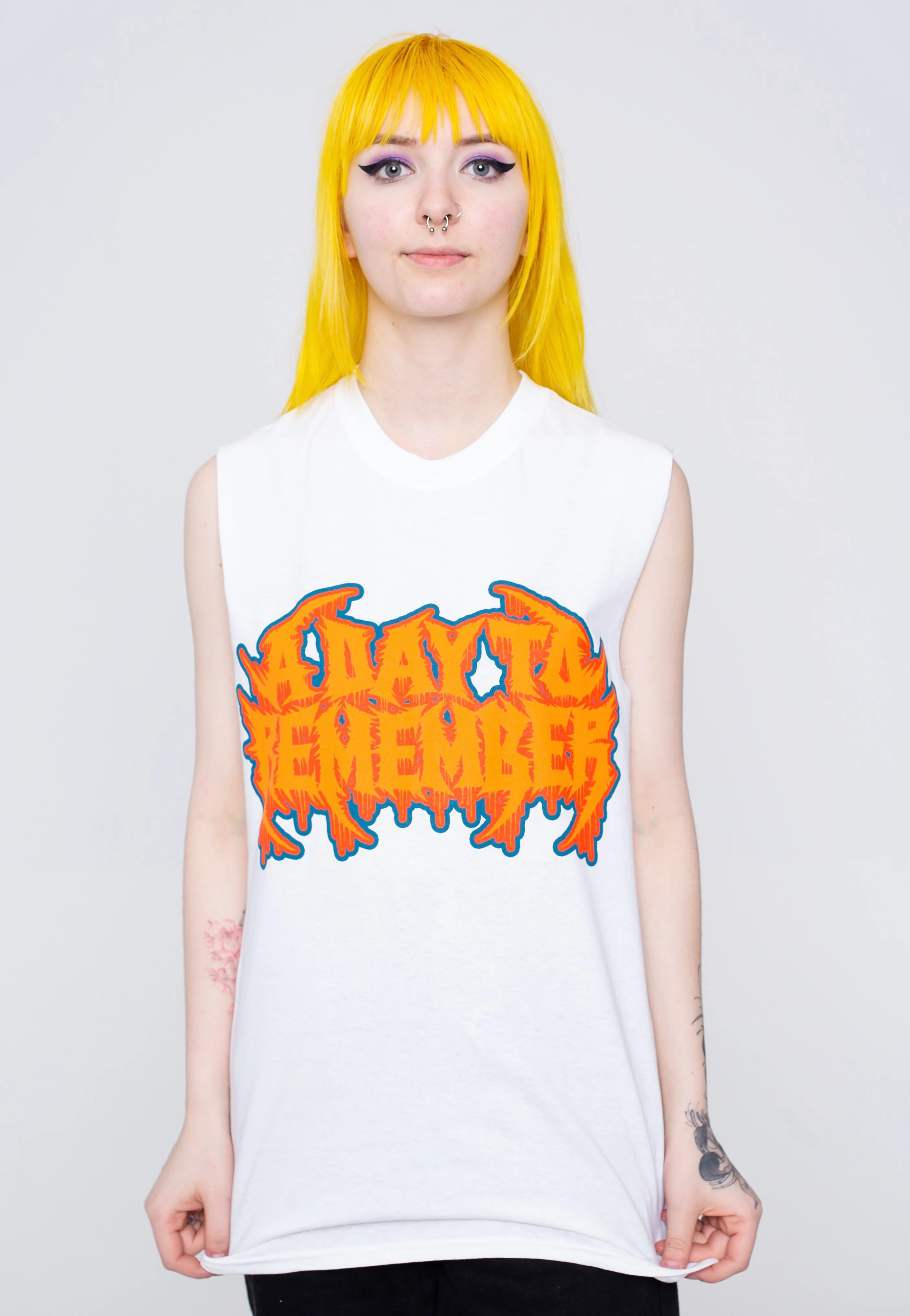 A Day To Remember - Metal Logo White - Sleeveless - Image 5
