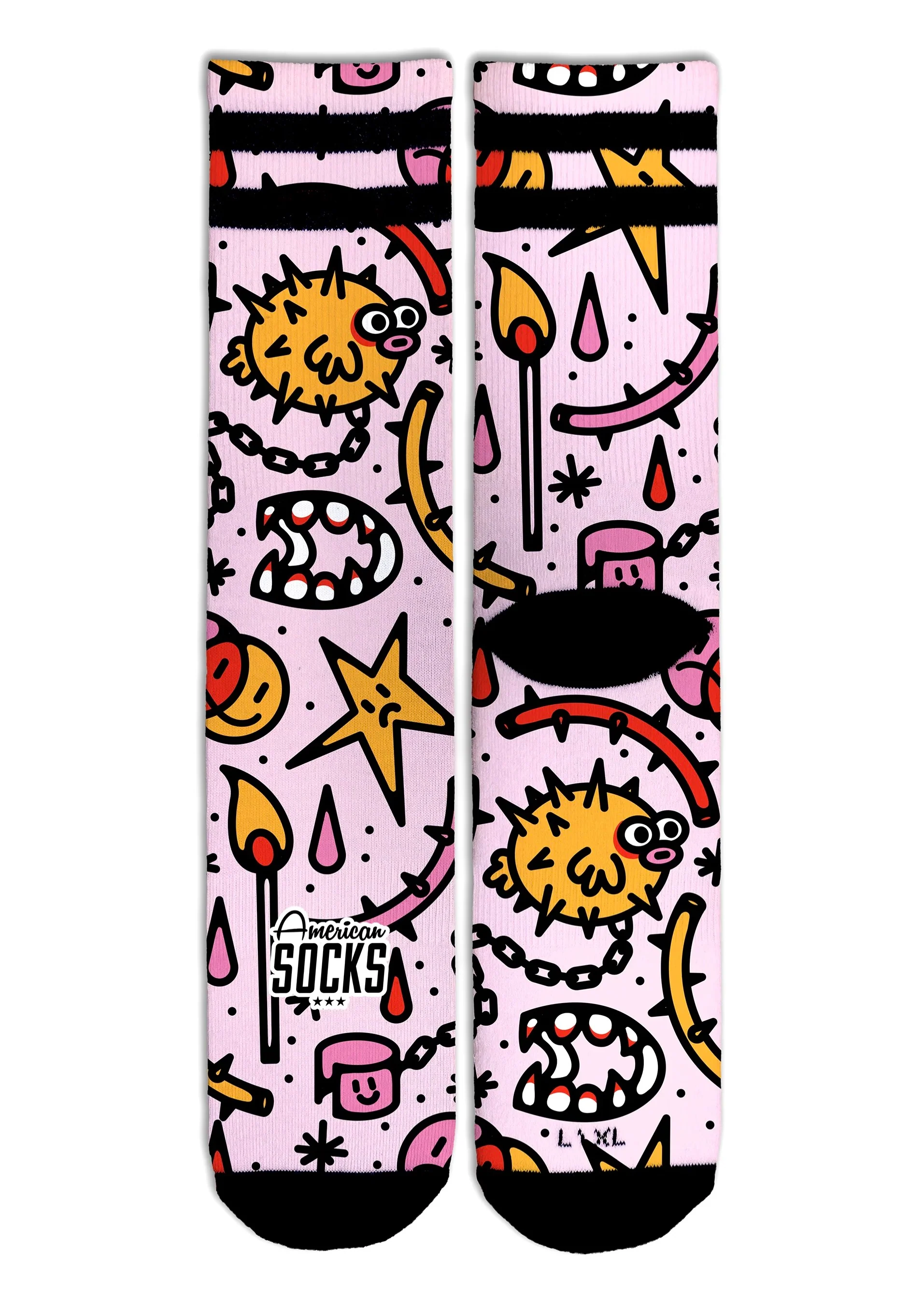 American Socks - Blowfish Mid High Pink - Socks - Image 2