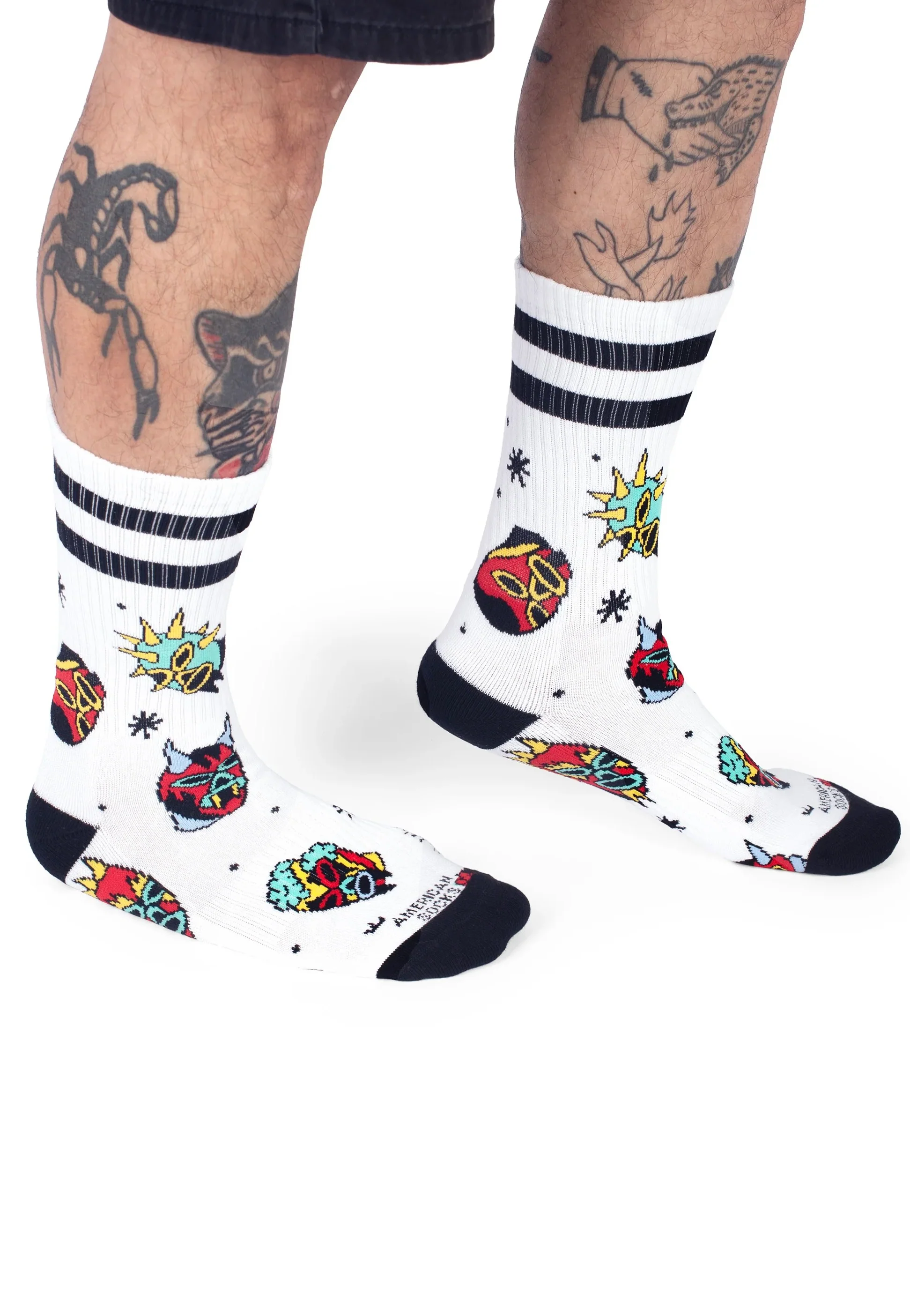 American Socks - El Luchador Mid High White - Socks - Image 4