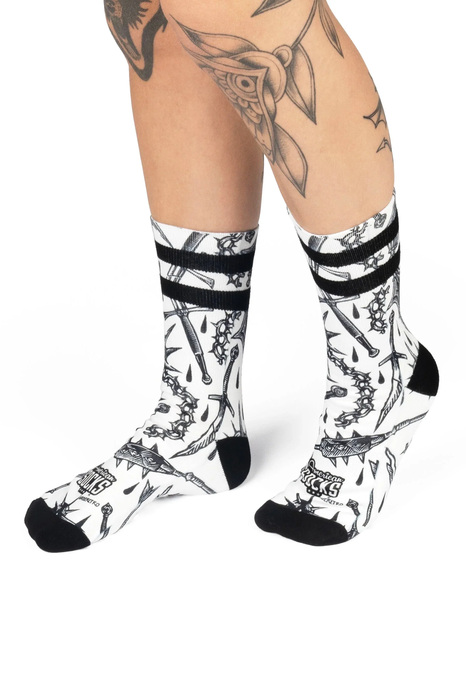 American Socks - Medieval Mid High White - Socks - Image 3