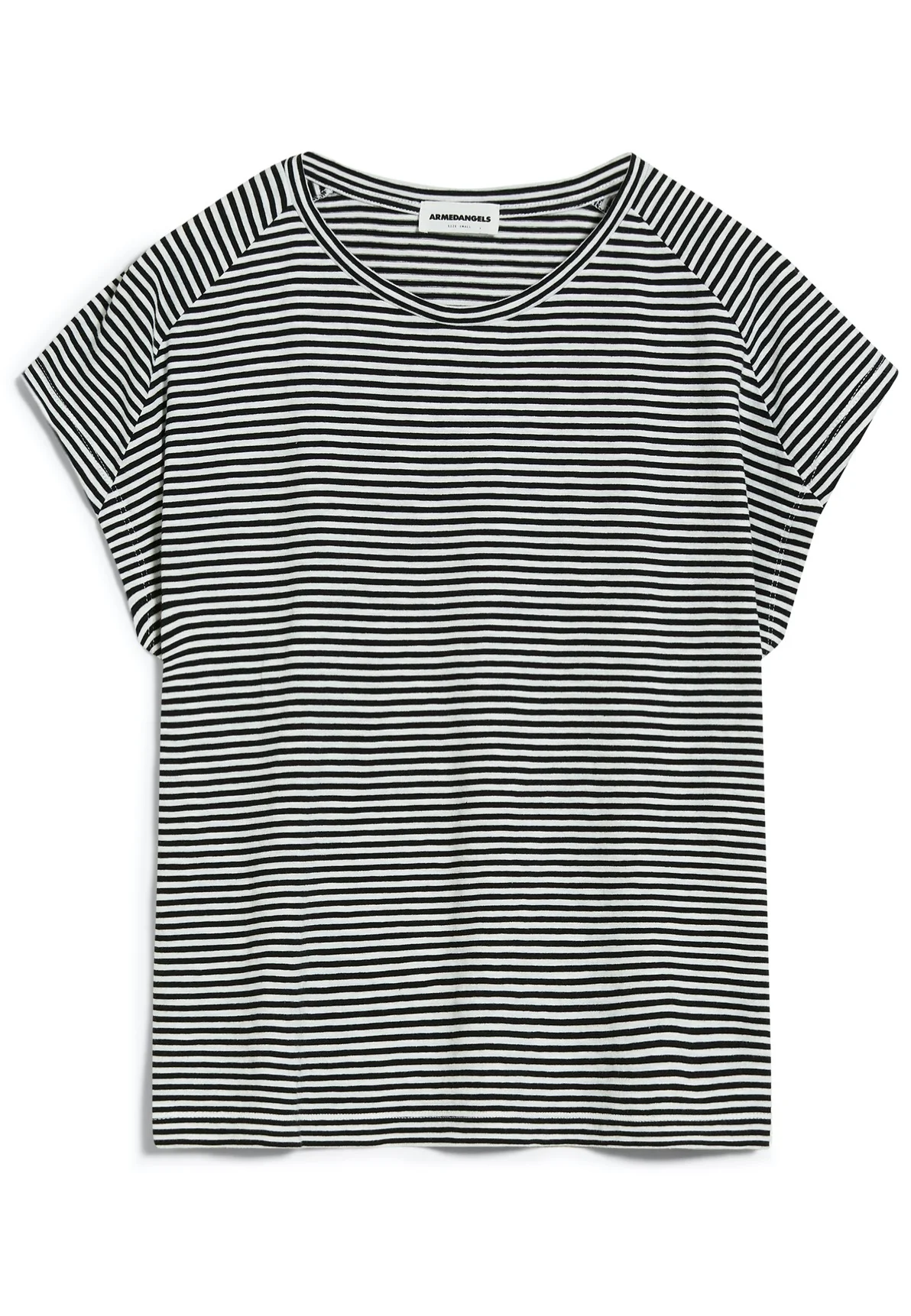 Armedangels - Oneliaa Lovely Stripes Black-Oatmilk - T-Shirt - Image 3