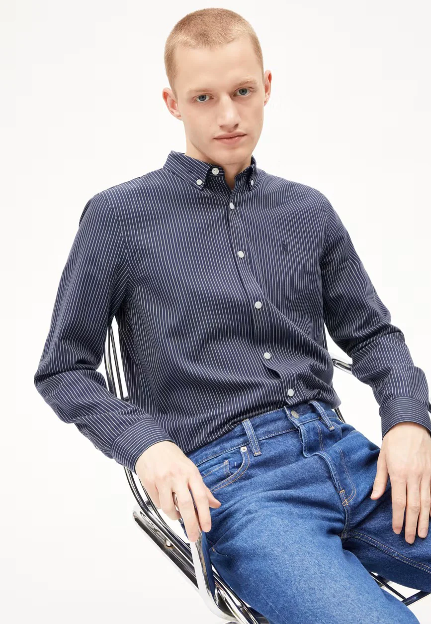 Armedangels - Quaasa Stripes Night Sky/White - Shirt - Image 2