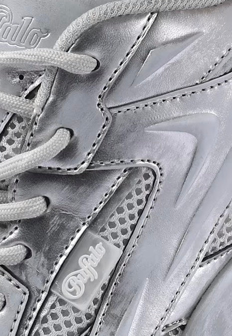 Gianna One Vegan Nappa/Mesh Silver - Girl Shoes - Image 6