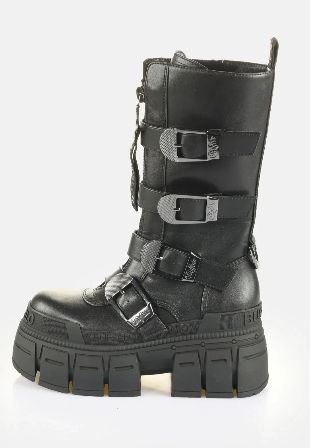 Buffalo - Gospher Biker Hi Zip Vegan Nappa Black - Girl Shoes - Image 4