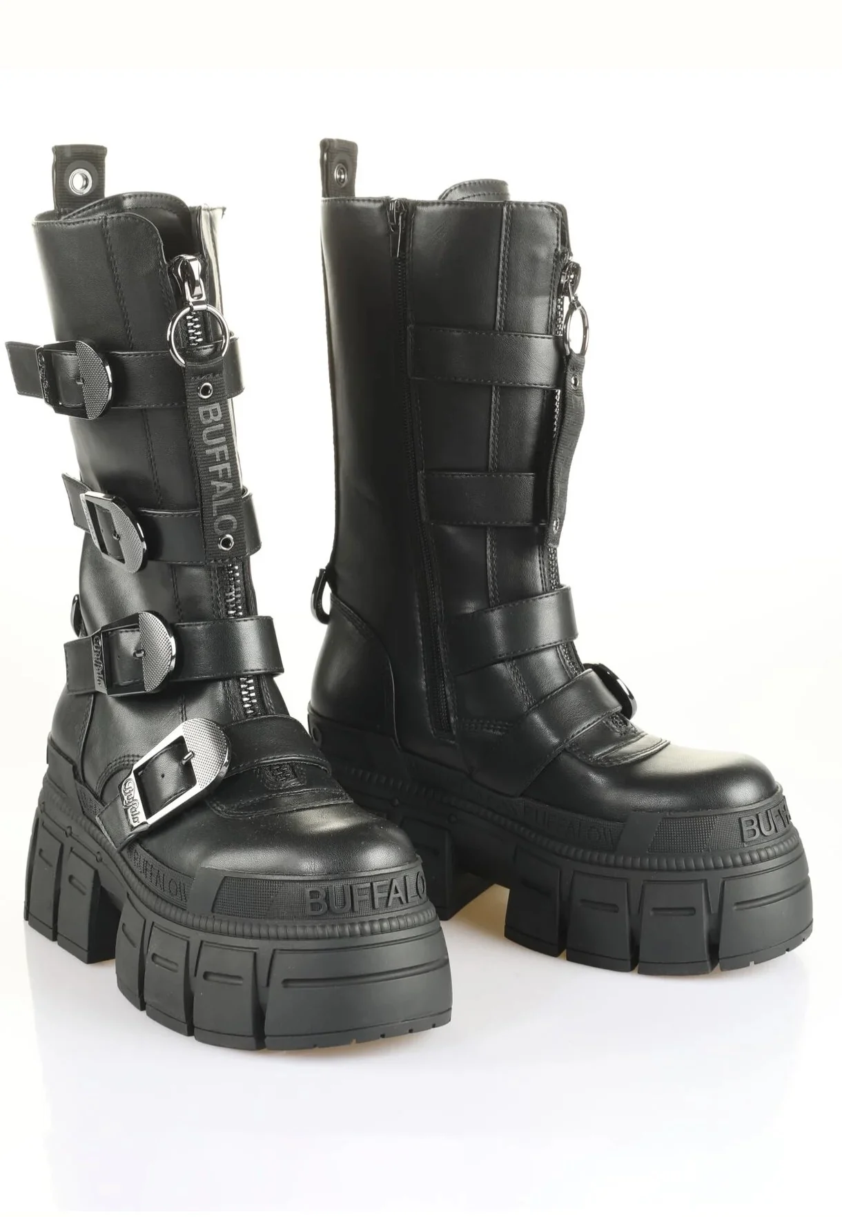 Buffalo - Gospher Biker Hi Zip Vegan Nappa Black - Girl Shoes - Image 6