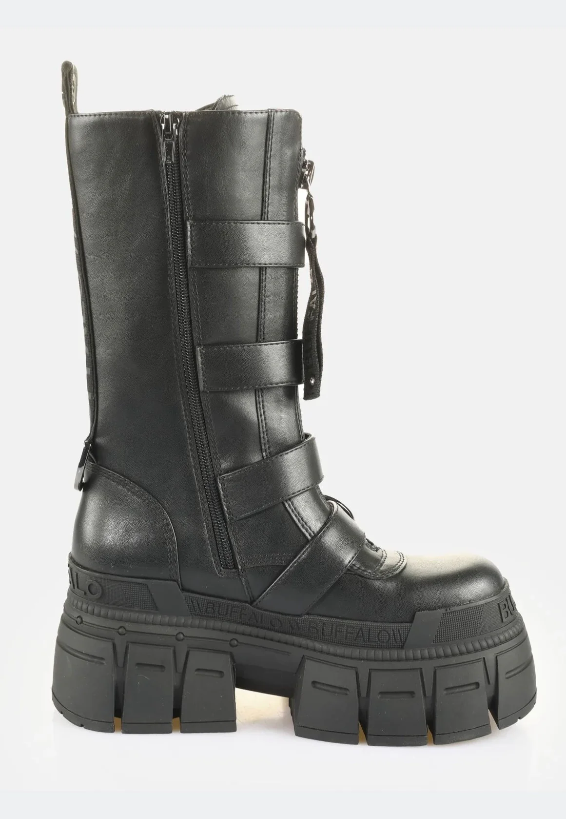 Buffalo - Gospher Biker Hi Zip Vegan Nappa Black - Girl Shoes - Image 8