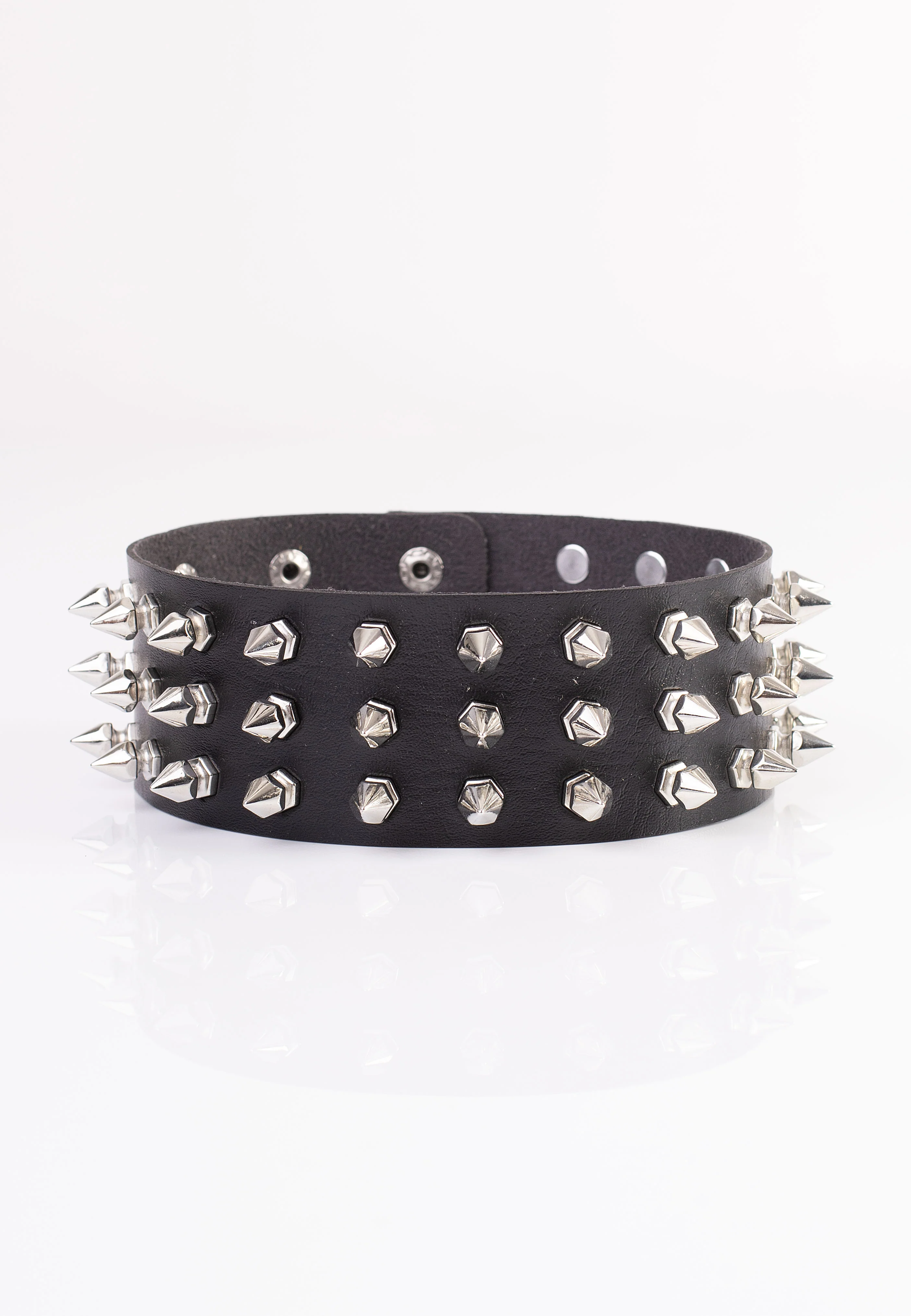 Bullet69 - 3 Row Spike Neckband Black - Choker - Image 2