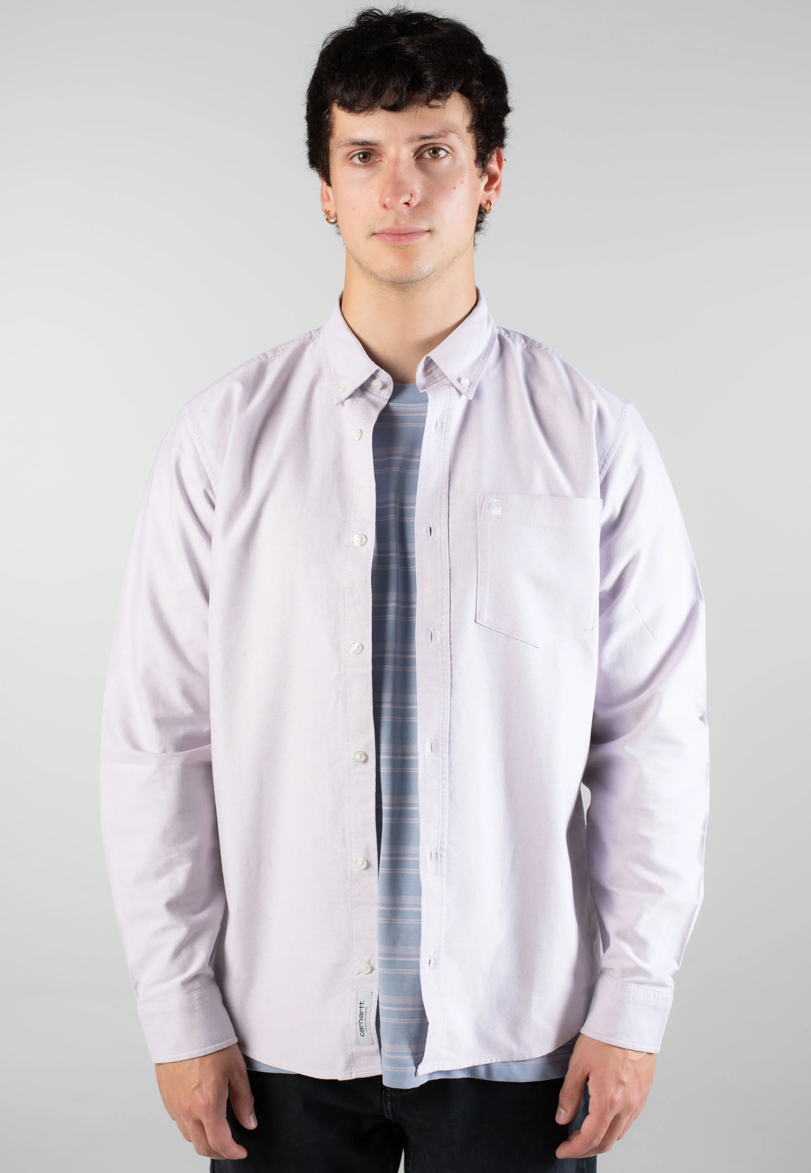 Carhartt WIP - C-Logo Pink Fog/White - Shirt - Image 5