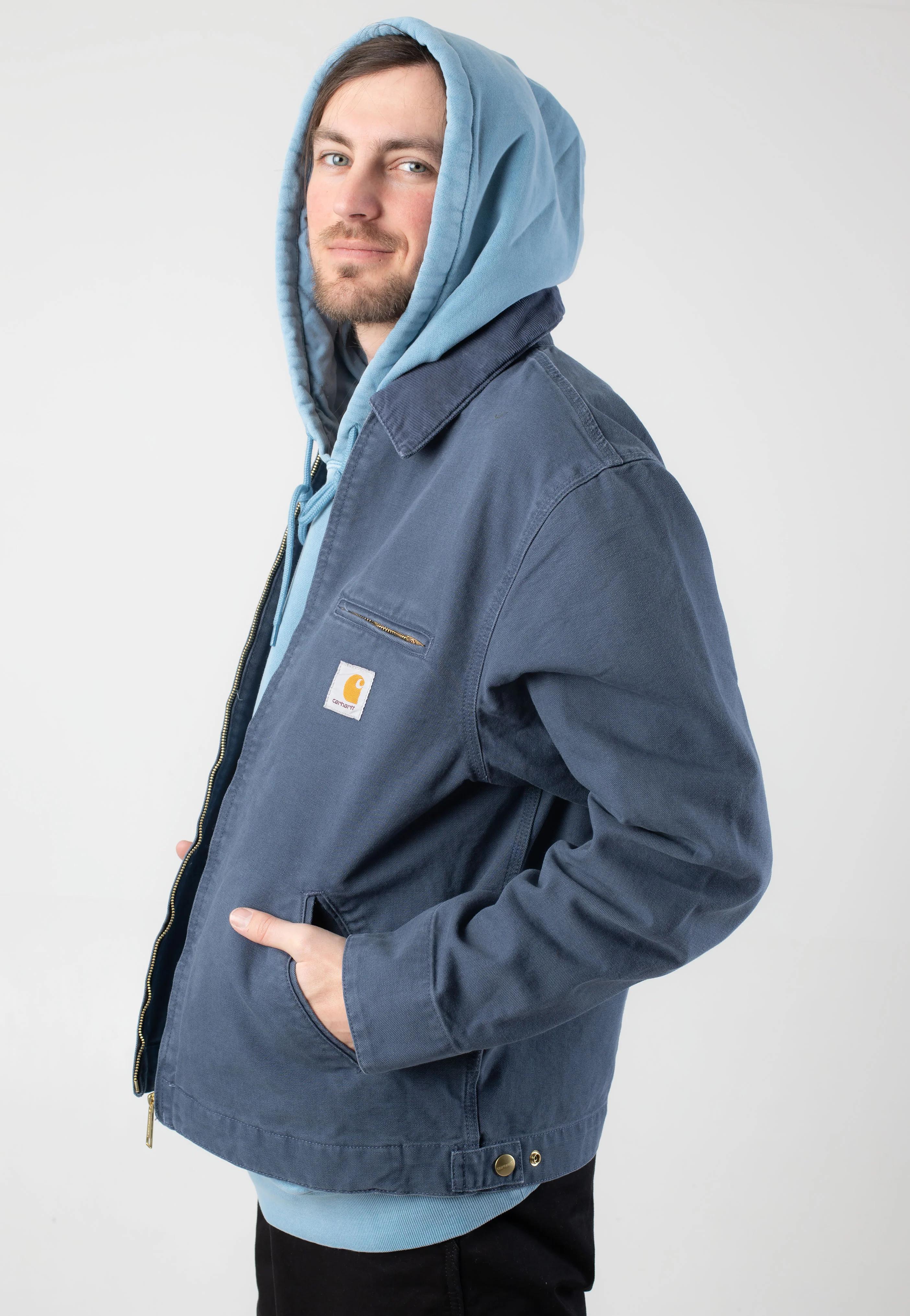 Carhartt WIP - Detroit Stone Canvas Dusky Blue/Dusky Blue - Jacket - Image 4