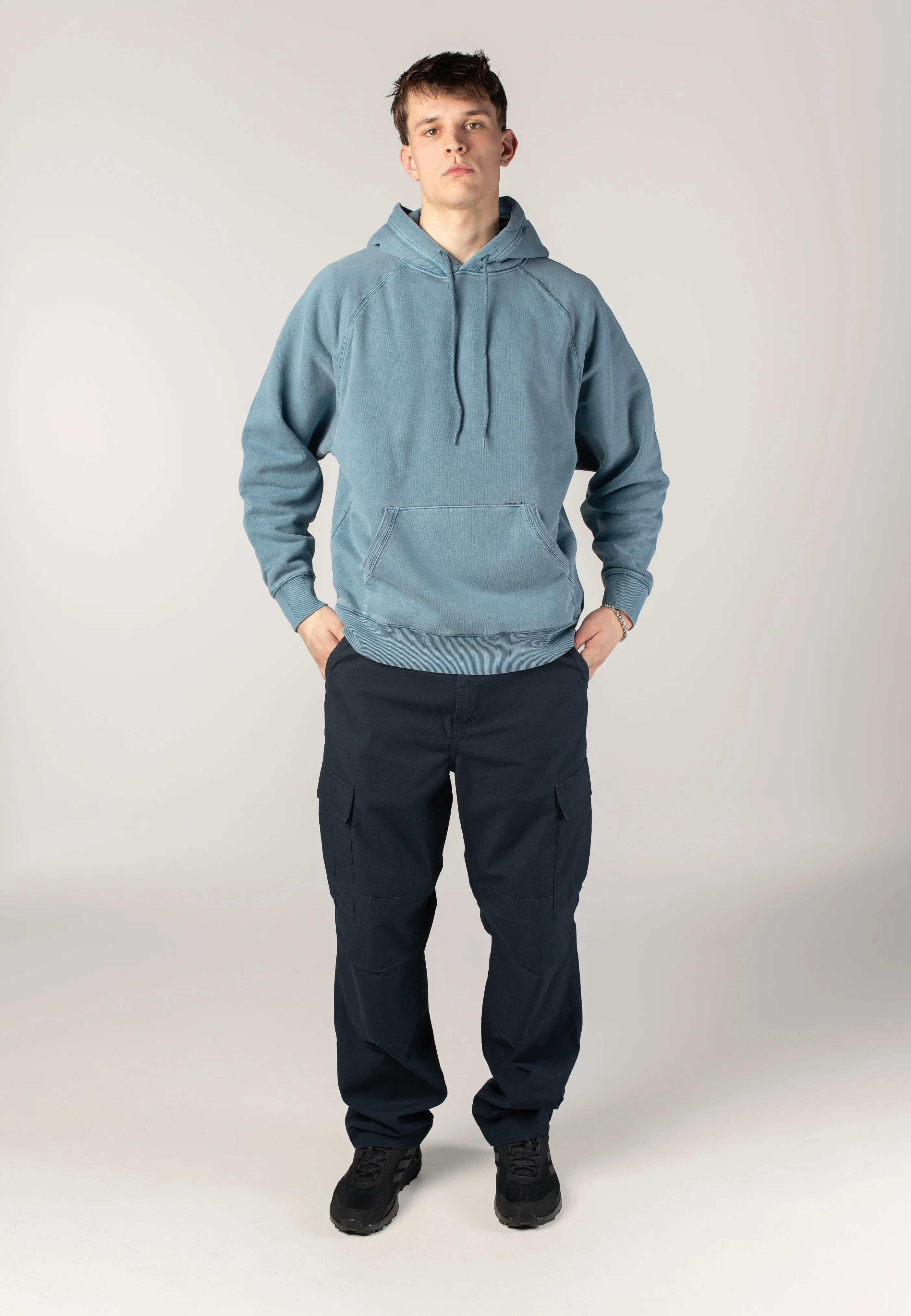Carhartt WIP - Hooded Taos Garment Dyed Vancouver Blue - Hoodie - Image 10