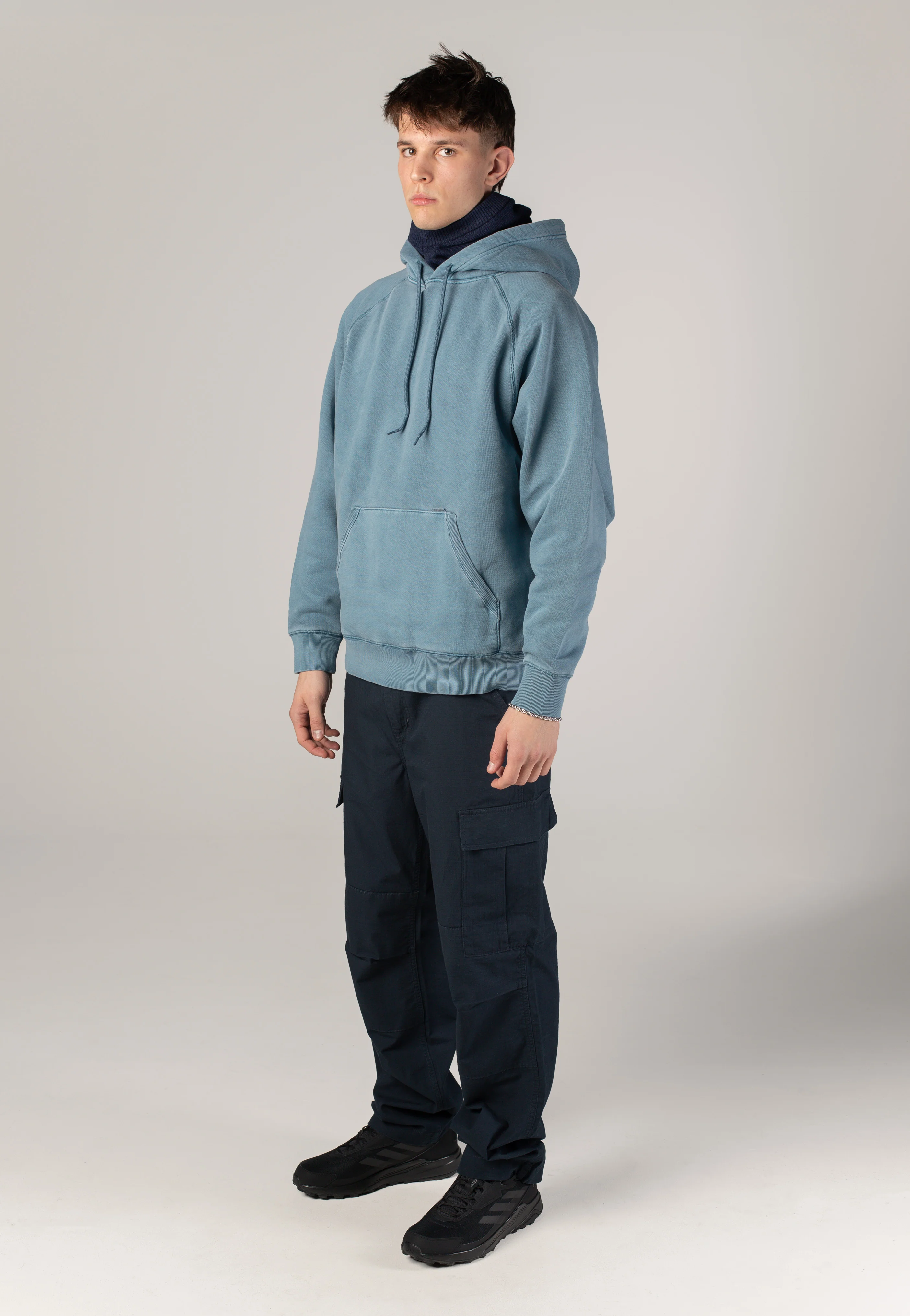 Carhartt WIP - Hooded Taos Garment Dyed Vancouver Blue - Hoodie - Image 5