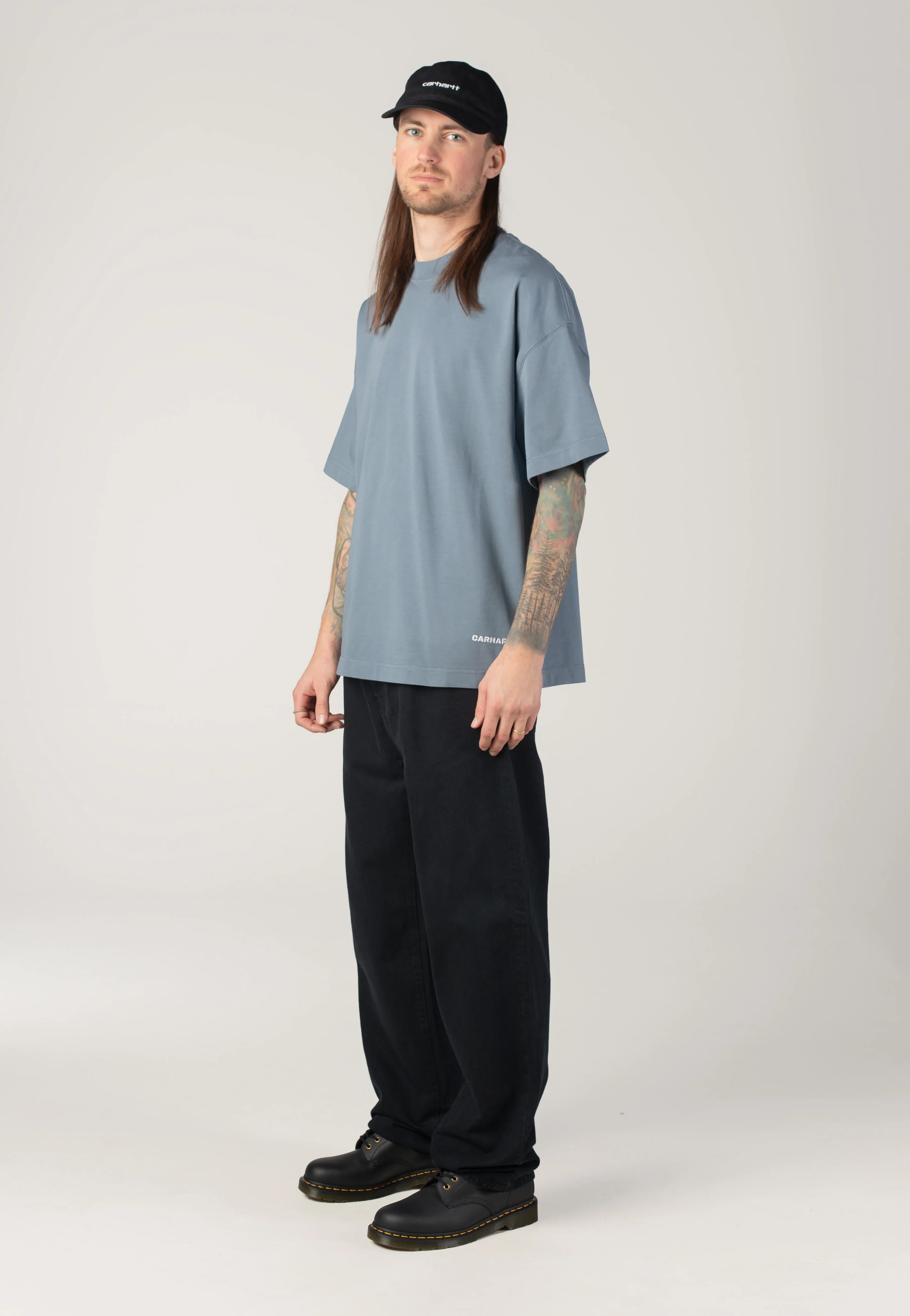 Carhartt WIP - Link Script Velvet Blue/White - T-Shirt - Image 7