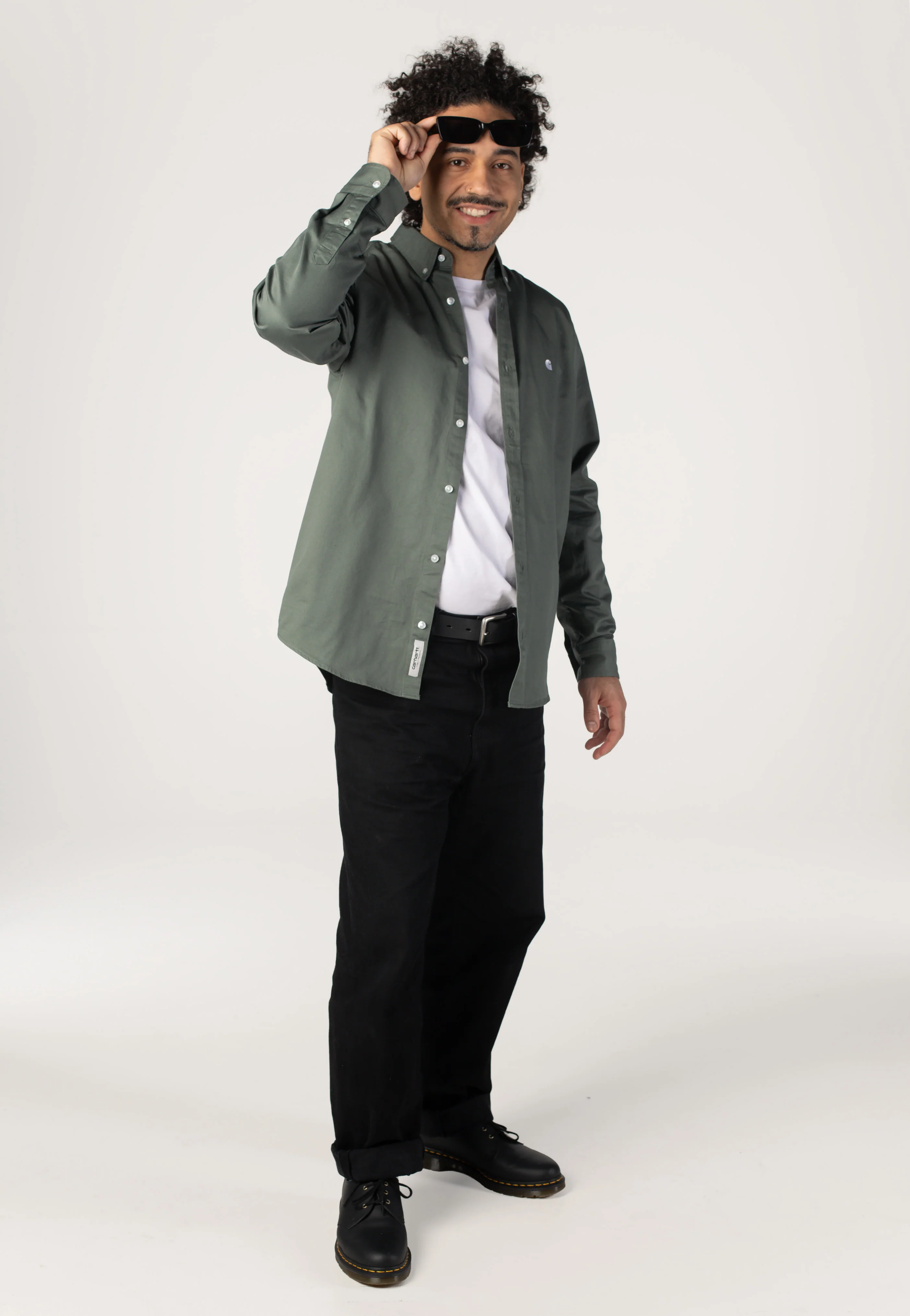 Carhartt WIP - Madison Velvet Green/White - Shirt - Image 13
