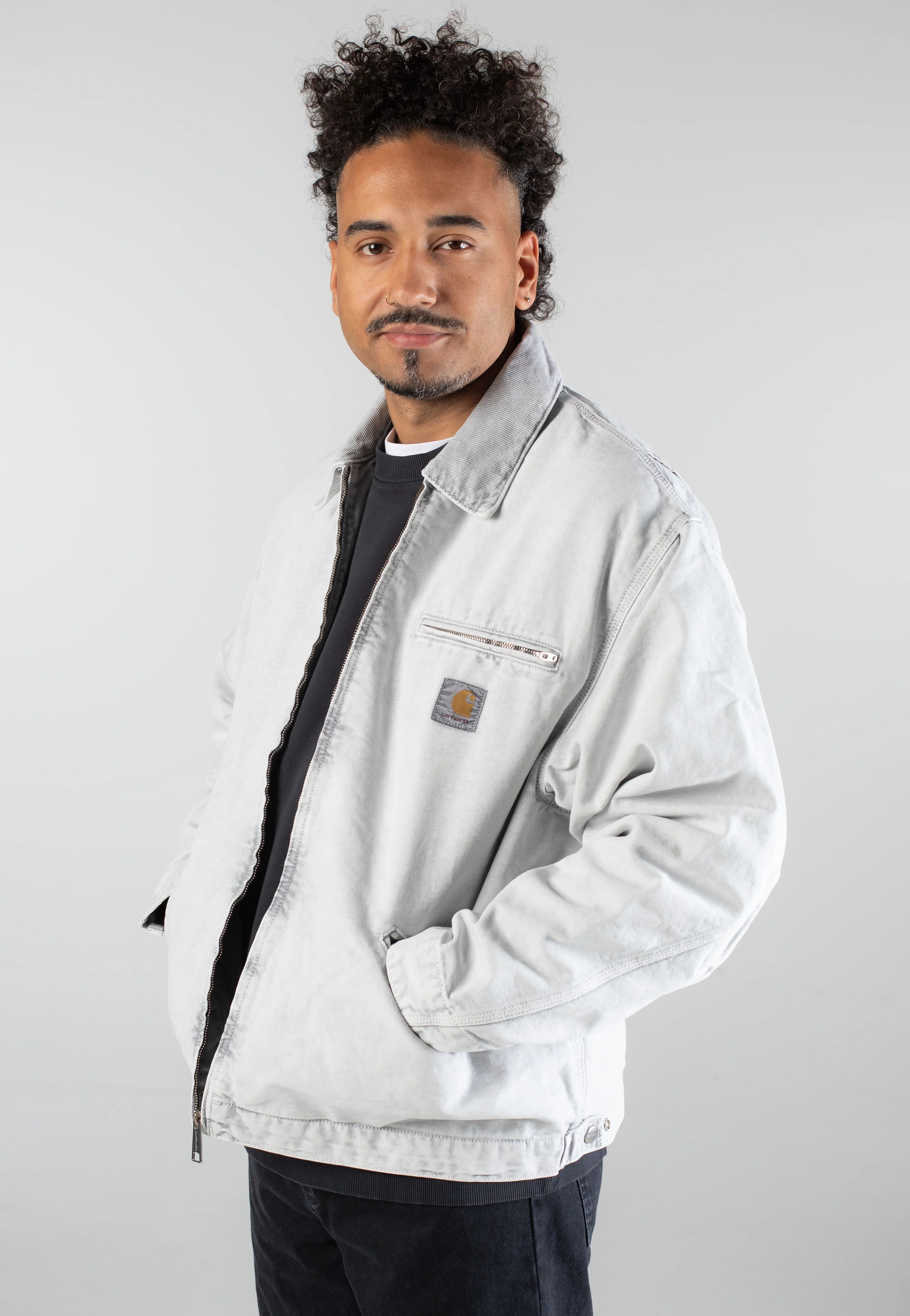 Carhartt WIP - OG Detroit Canvas Black/Black Chalk Wash - Jacket - Image 6