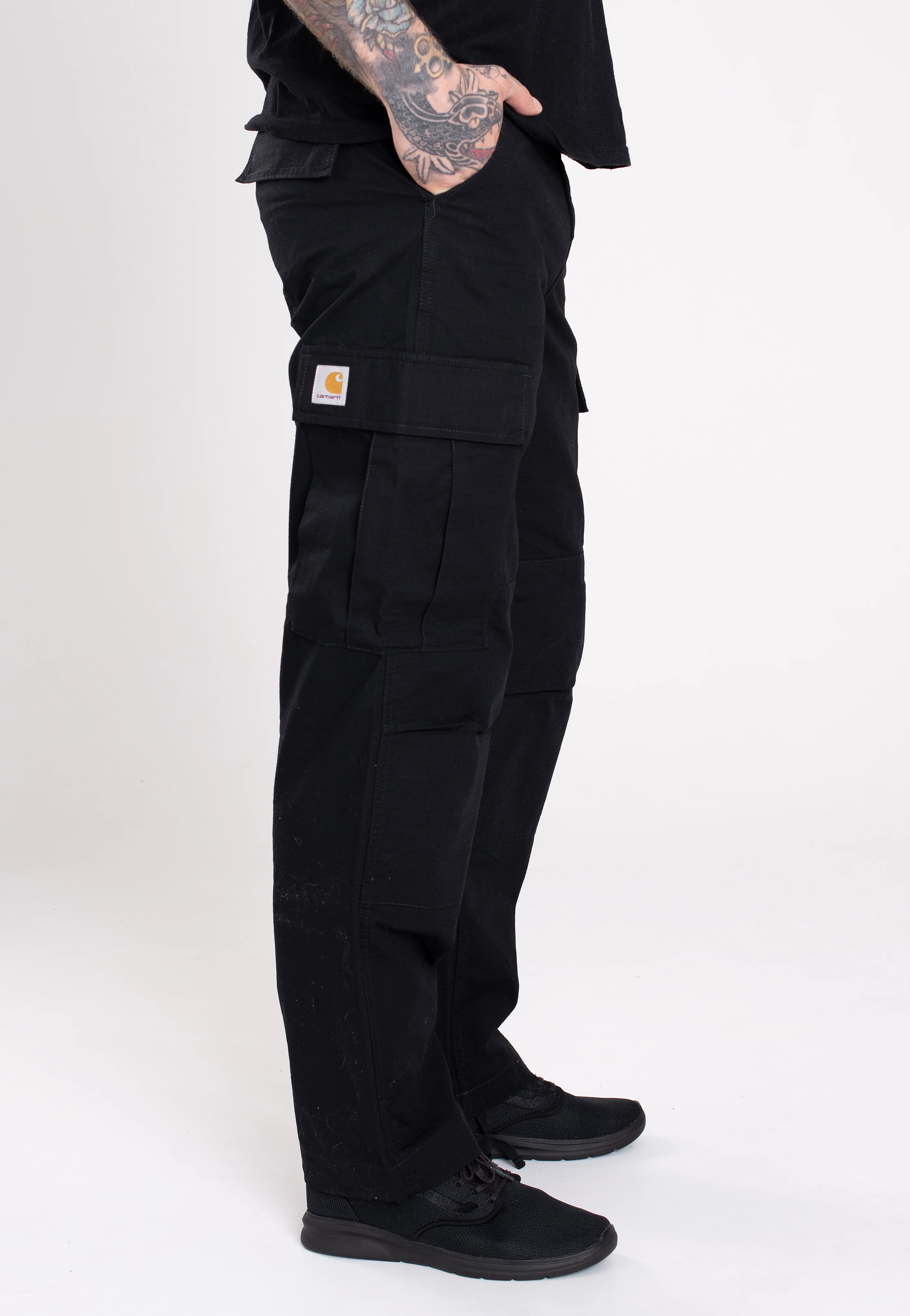 Carhartt WIP - Regular Cargo Rinsed Black - Pants - Image 2