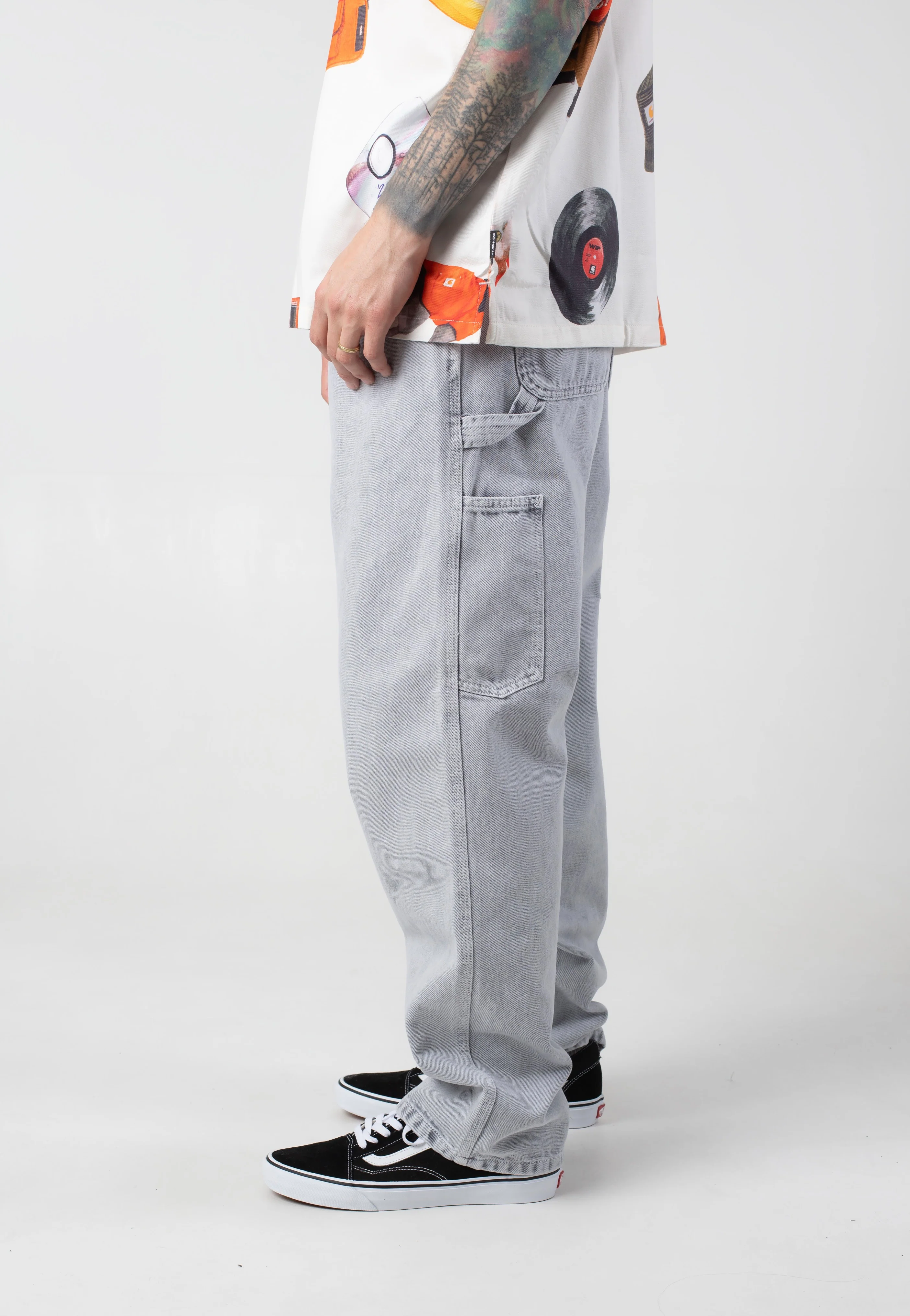 Carhartt WIP - Single Knee Black Chalk Wash - Pants - Image 6