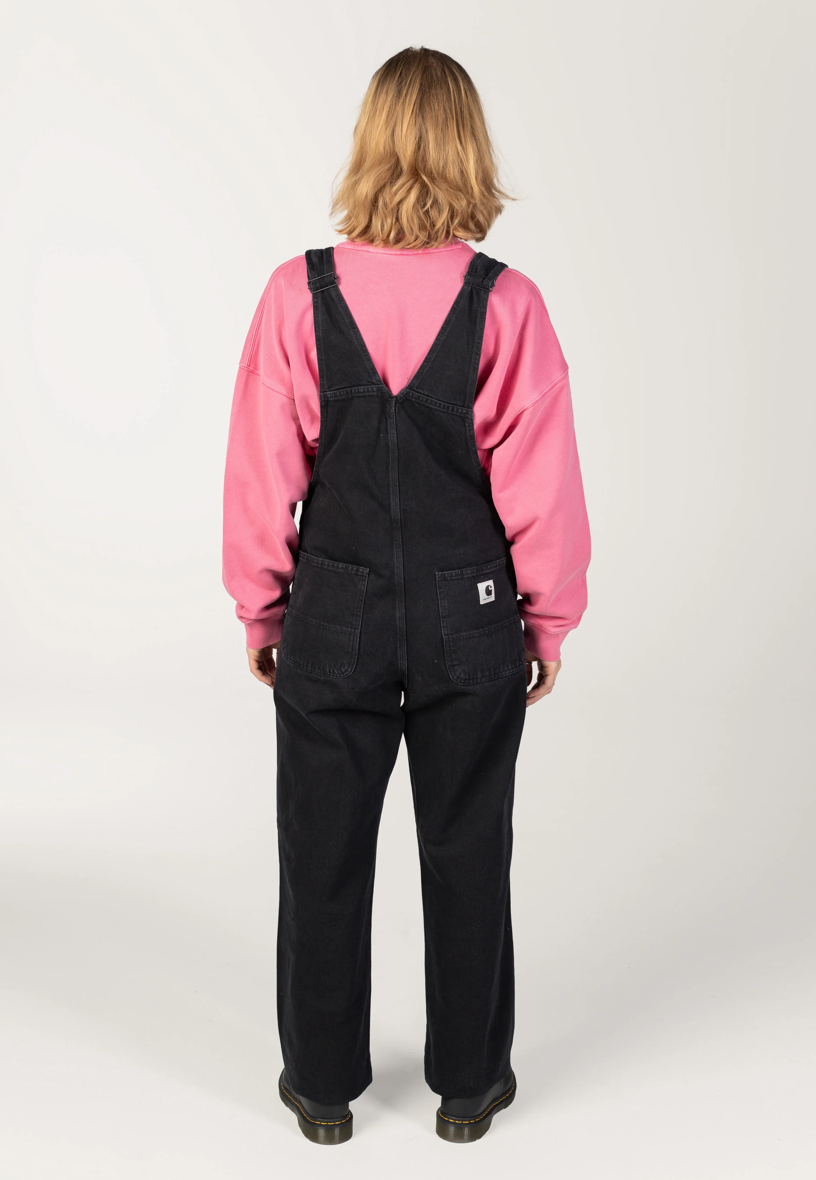 Carhartt WIP - W' Bib Overall Straight Stone Washed Black - Pants - Image 9