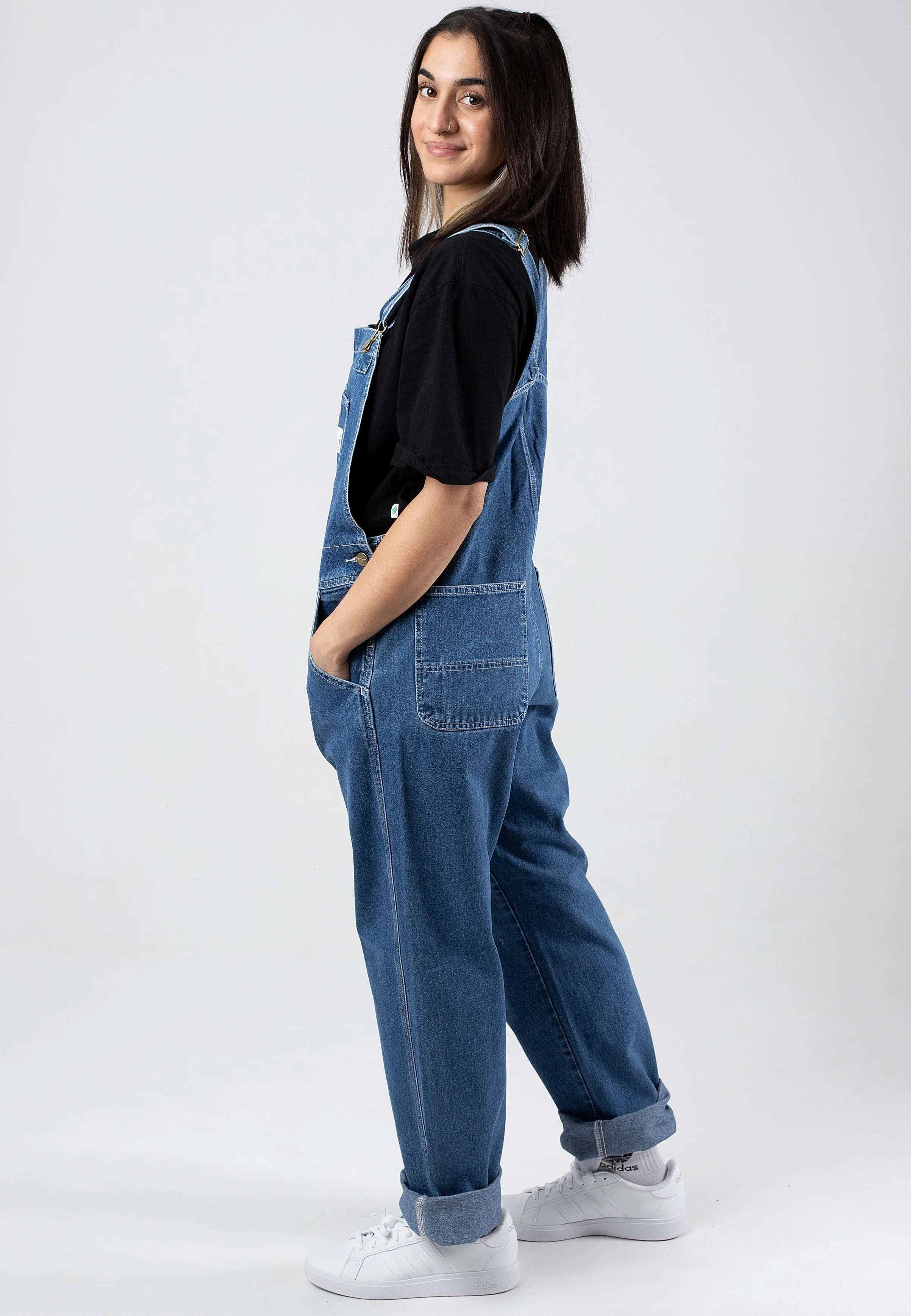 Carhartt WIP - W' Bib Overall Straight Stone Washed Blue - Dungarees - Image 2