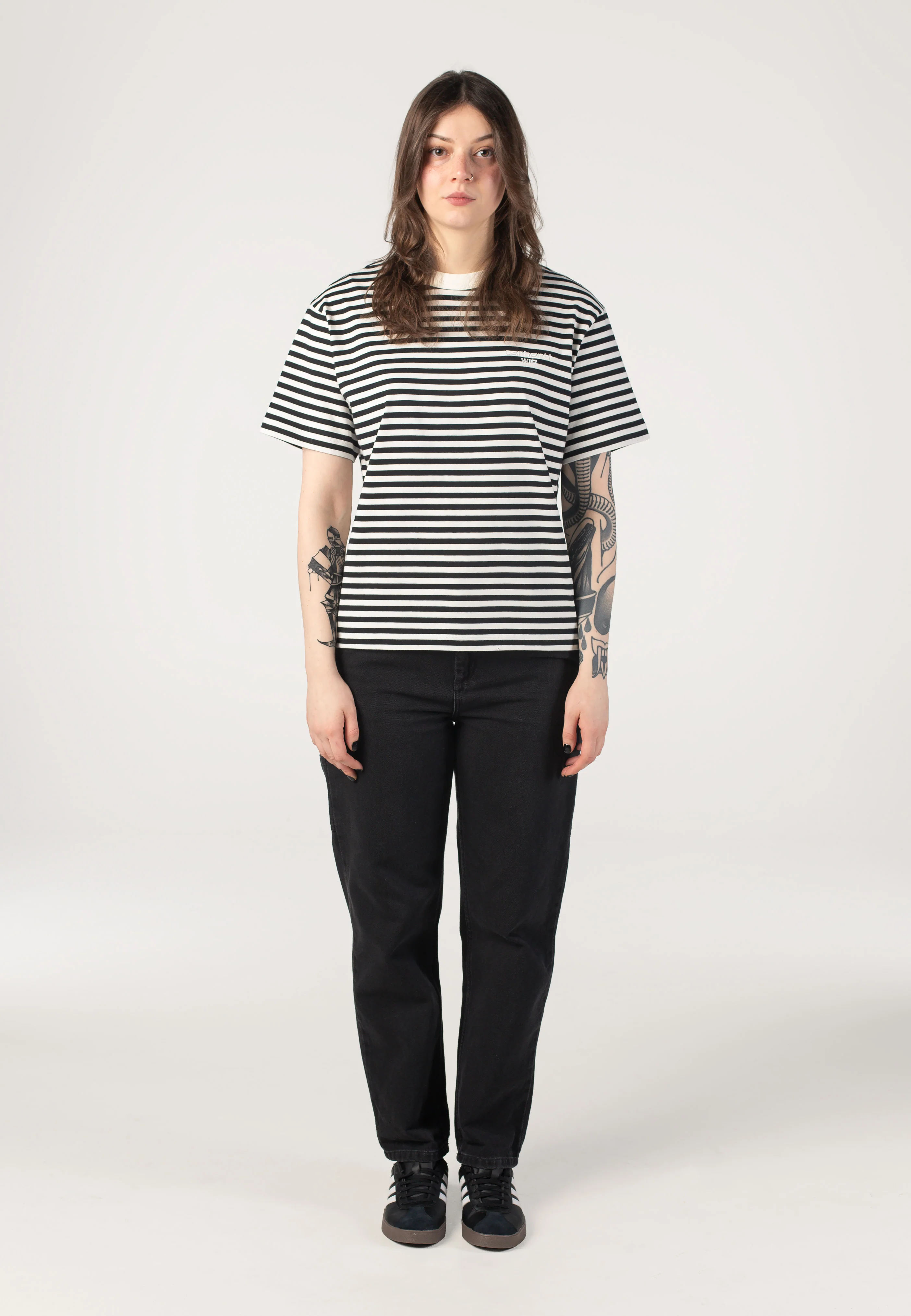 Carhartt WIP - W' Ezra Stripe, Black/Wax - T-Shirt - Image 9