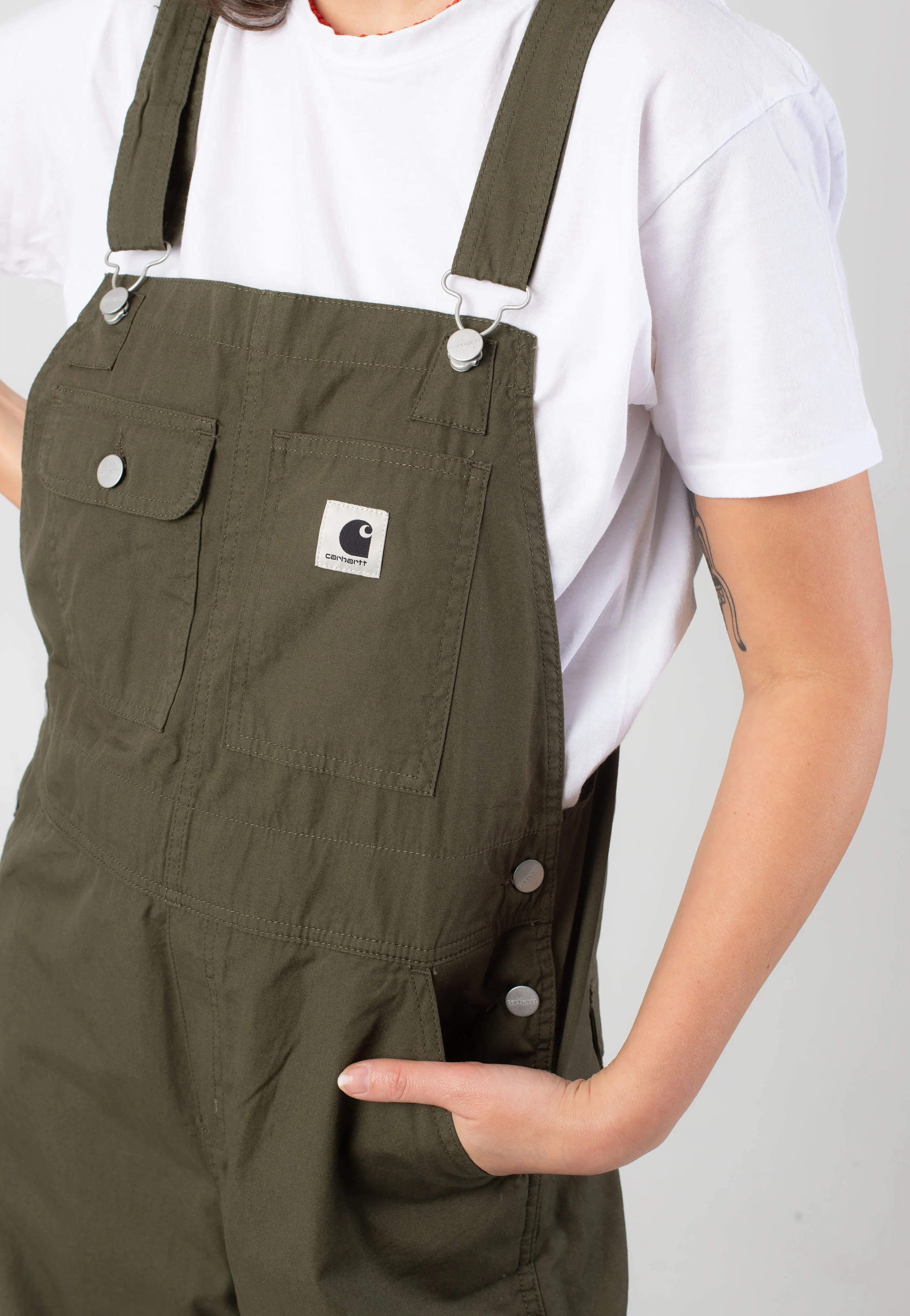 Carhartt WIP - W' Harlington Bib Rinsed Turtle - Pants - Image 4