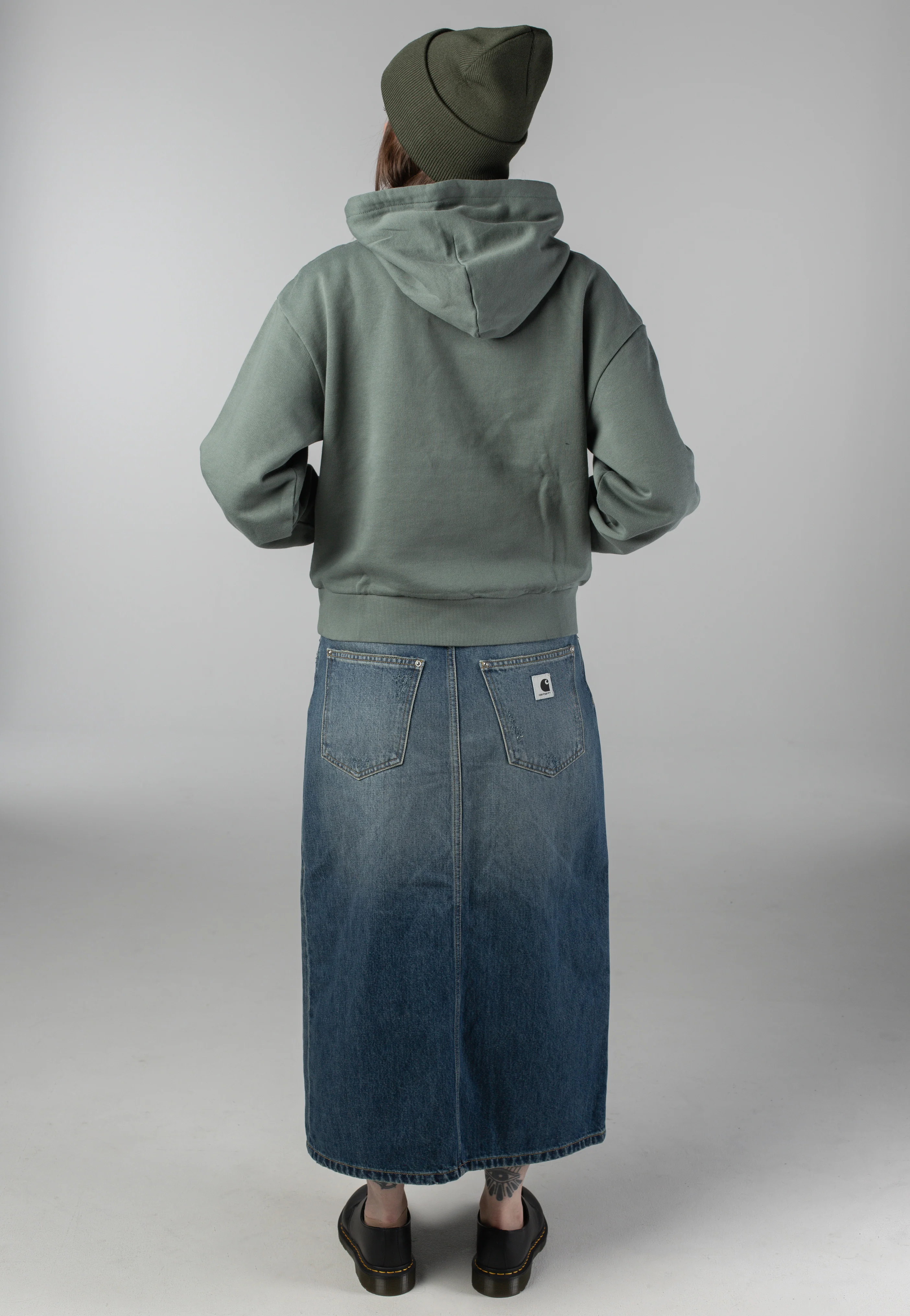 Carhartt WIP - W' Hooded Casey Velvet Green/Silver - Hoodie - Image 2