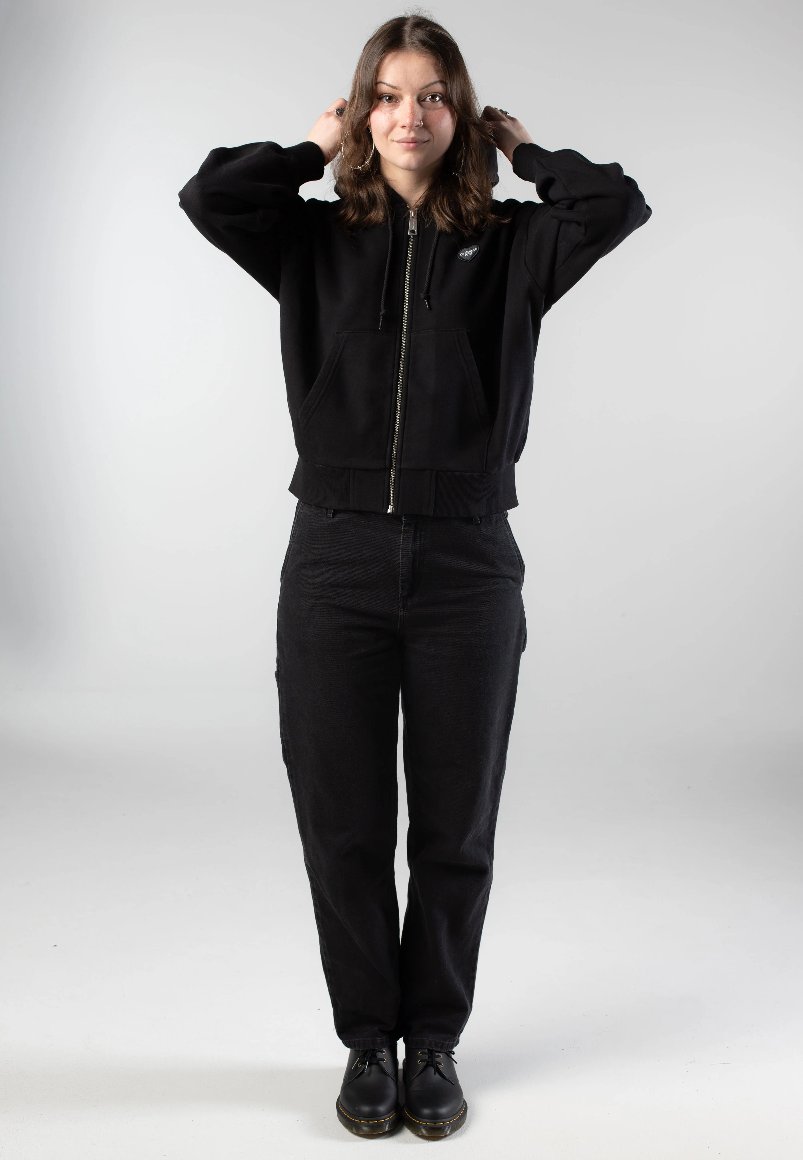 Carhartt WIP - W' Hooded Heart II Hartt Black - Zipper - Image 3