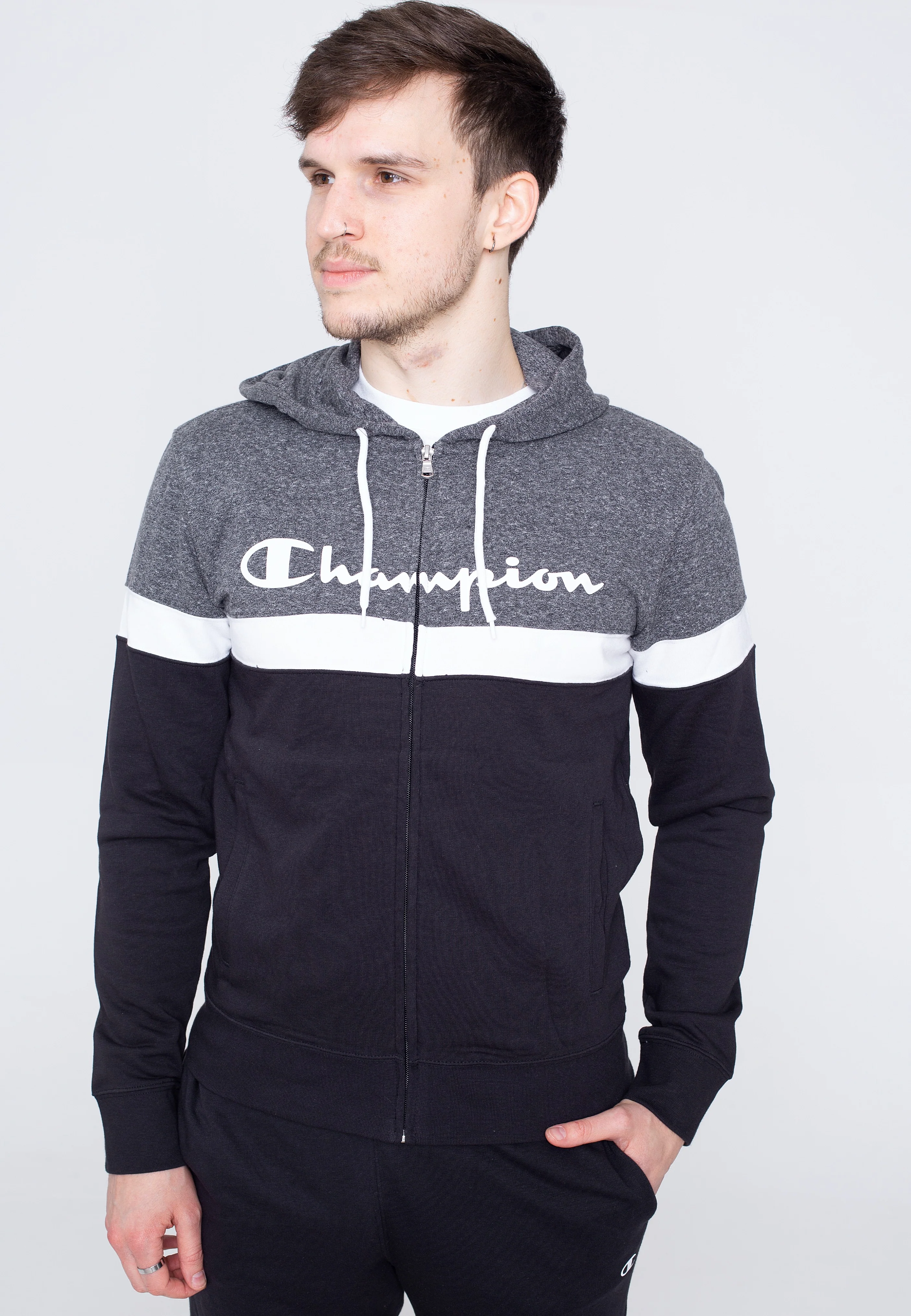 Champion - Hooded Full Zip NBK/NBK/GRDKM/WHT - Tracksuit - Image 2