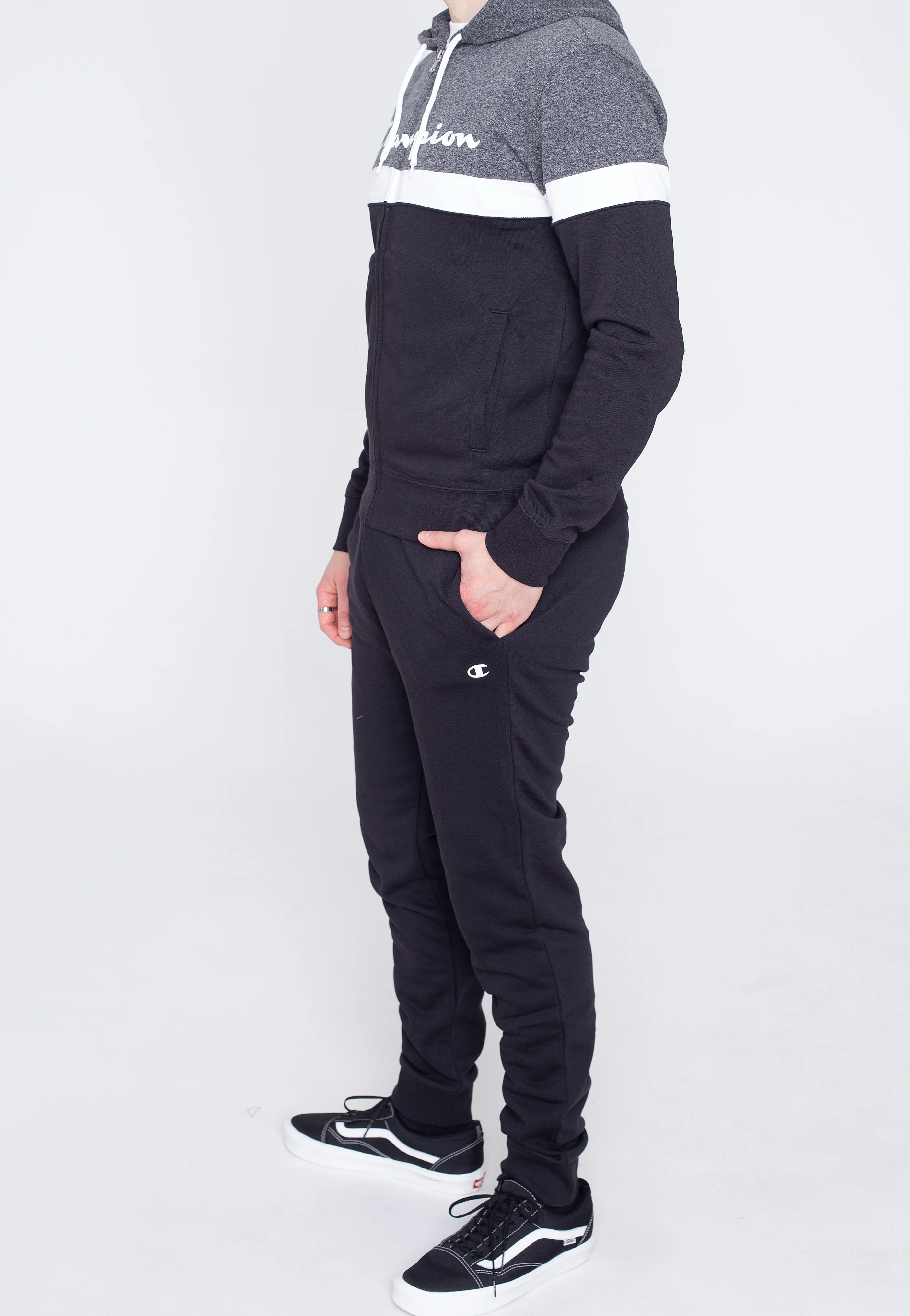 Champion - Hooded Full Zip NBK/NBK/GRDKM/WHT - Tracksuit - Image 4