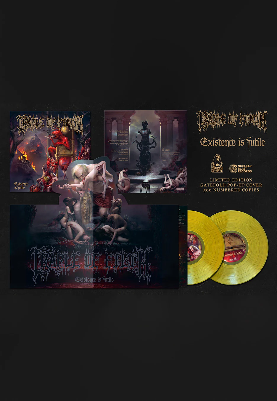 Cradle Of Filth - Existence Is Futile Ltd. Yellow - Colored 2 PopUp Vinyl