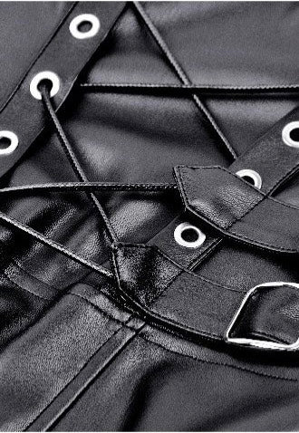 Dark In Love - Edgy Leather Punk Asymmetrical - Dress - Image 13