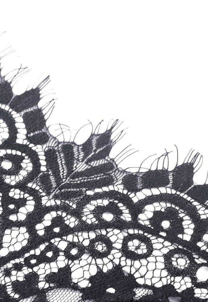 Dark in Love - Gothic Black Lace Frill Swallow Tail Mermaid - Dress - Image 8