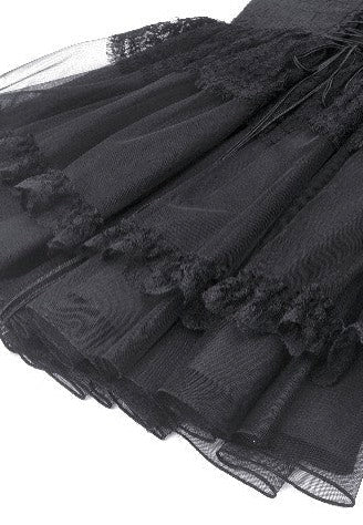 Dark In Love - Gothic Black Swan Tulle Lace Trim Black - Dress - Image 7