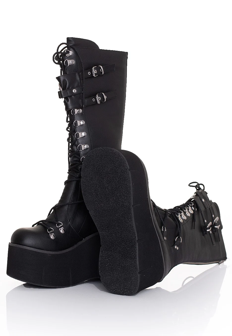 Kera 200 Lace Up Knee High Black Vegan Leather - Girl Shoes - Image 3
