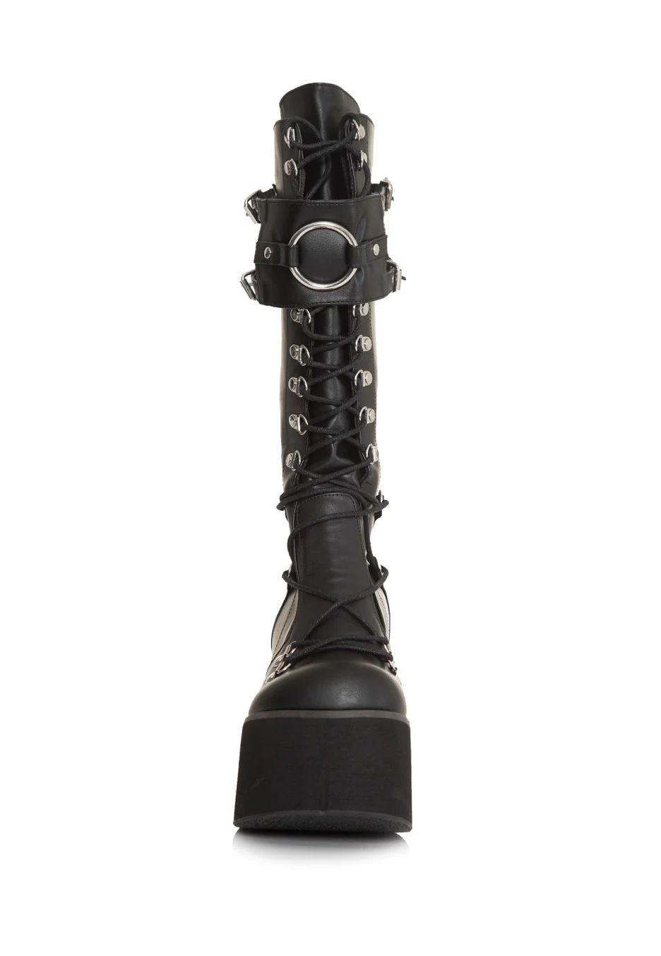 Kera 200 Lace Up Knee High Black Vegan Leather - Girl Shoes - Image 5