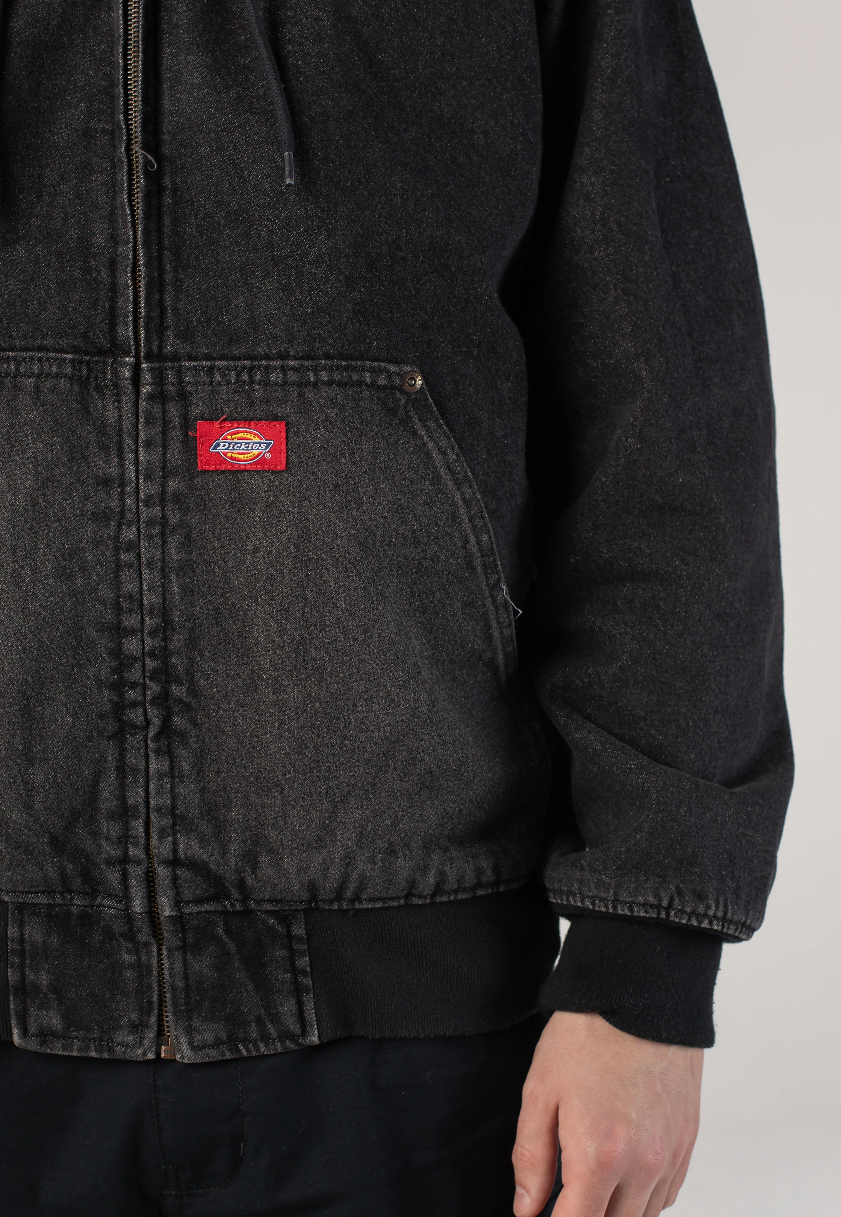 Dickies - Lined Denim Hooded Bomber Black - Jacket - Image 7