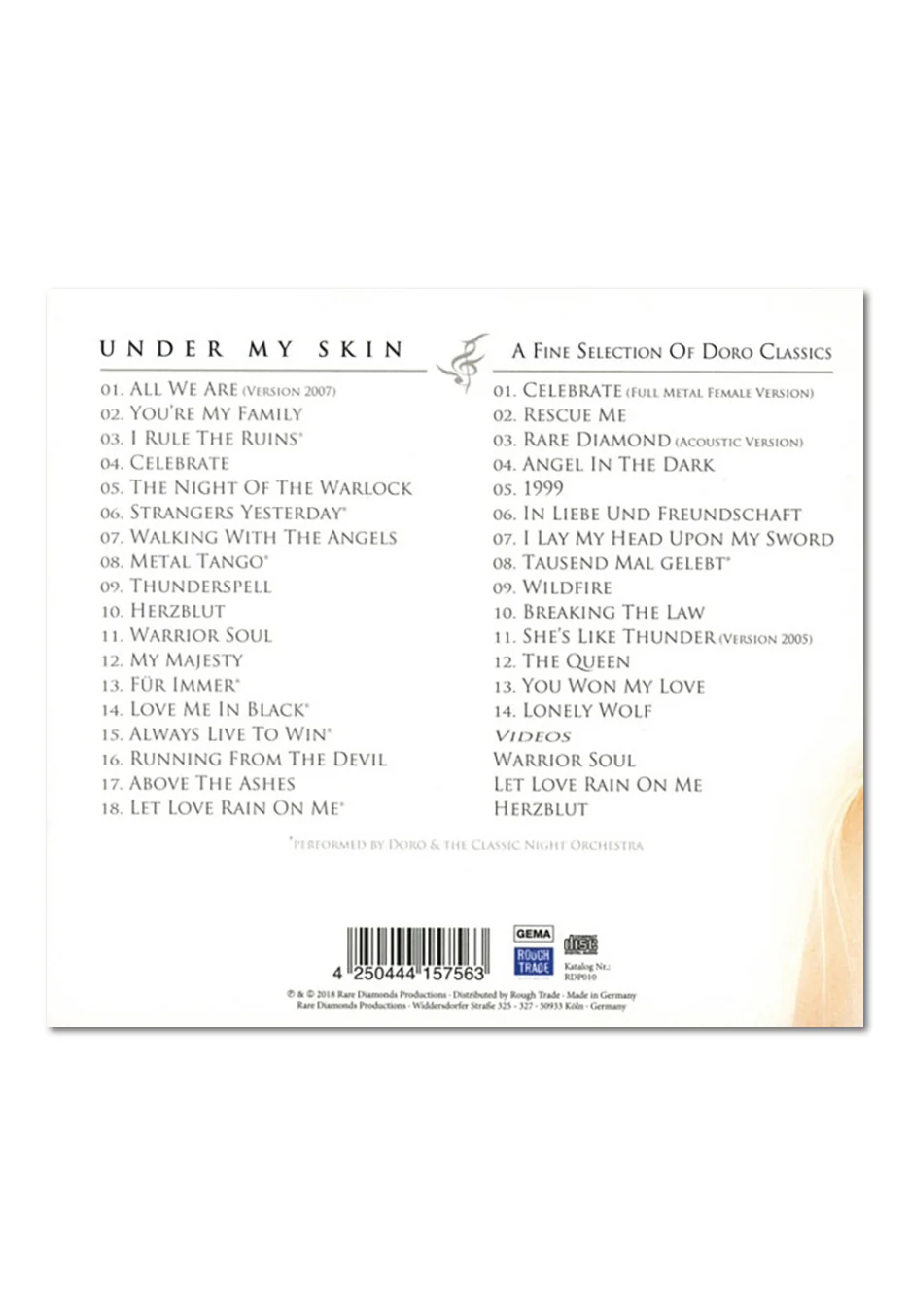 Doro - Under My Skin - A Fine Selection Of Doro Classics - Digipak 2 CD - Image 2