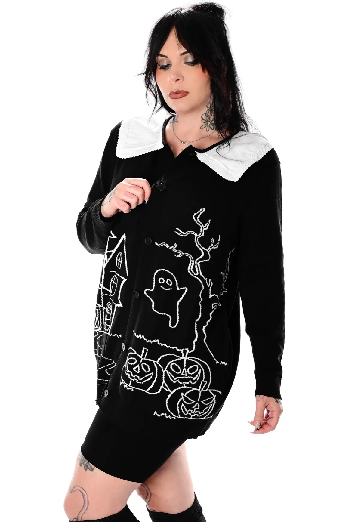 Foxblood - Haunted House Collar Black - Cardigan - Image 5