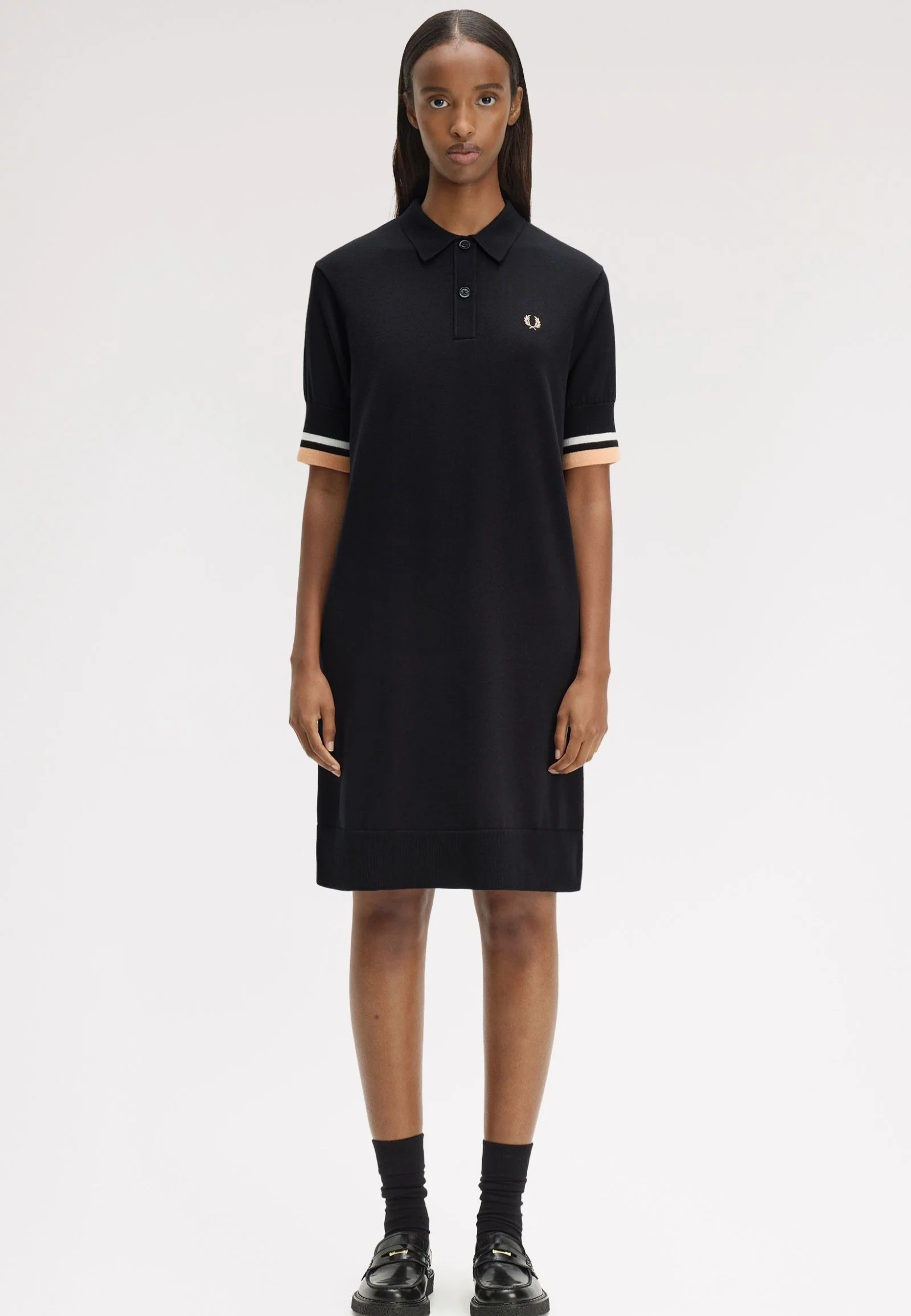Bold Tipped Knitted Black - Dress - Image 6