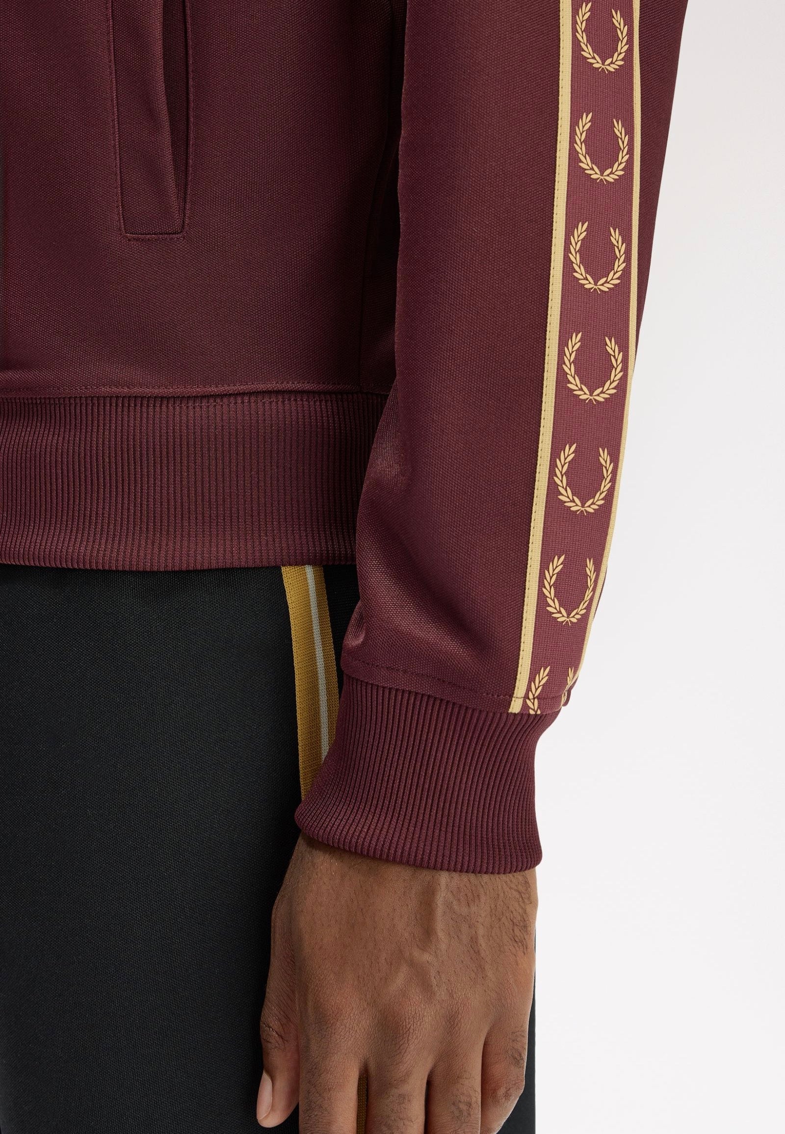 Fred Perry - Contrast Tape Oxblood/Champagne - Track Jacket - Image 7