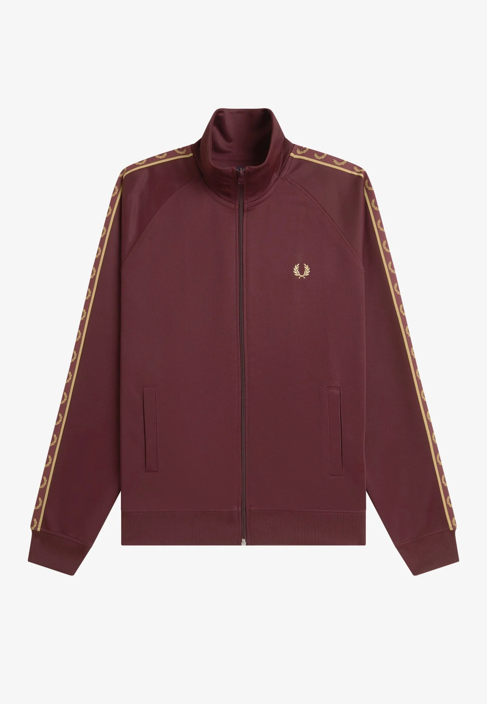 Fred Perry - Contrast Tape Oxblood/Champagne - Track Jacket - Image 9