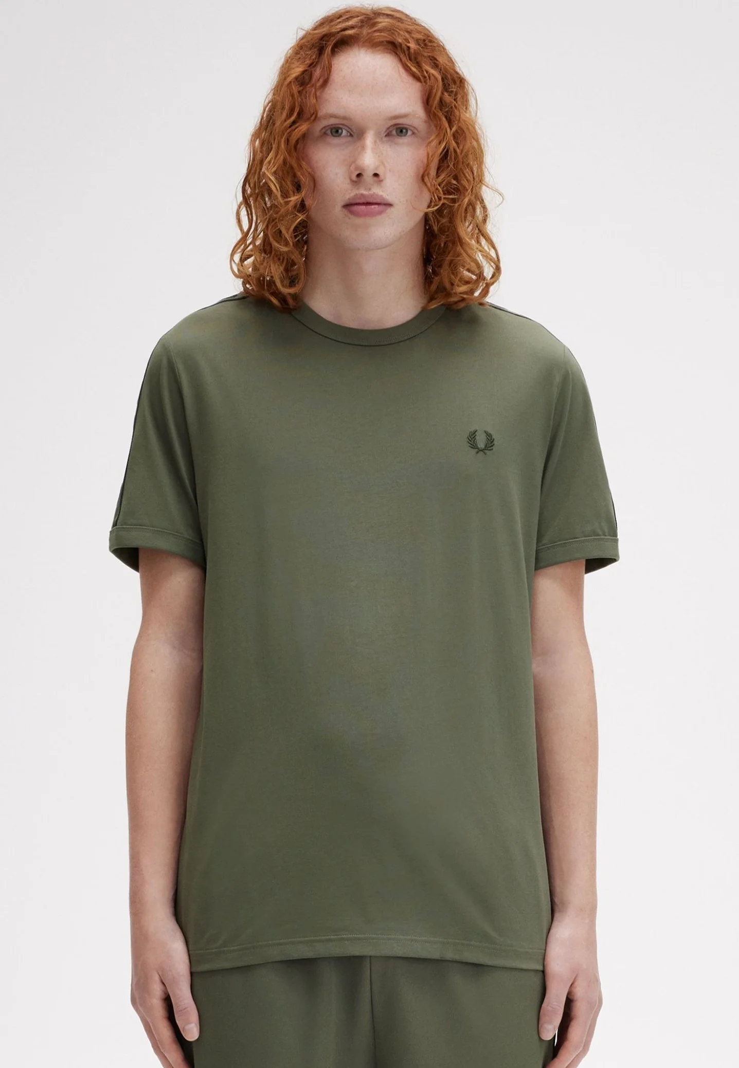 Fred Perry - Contrast Tape Ringer Laurel Wreath Green/Night Green - T-Shirt - Image 7