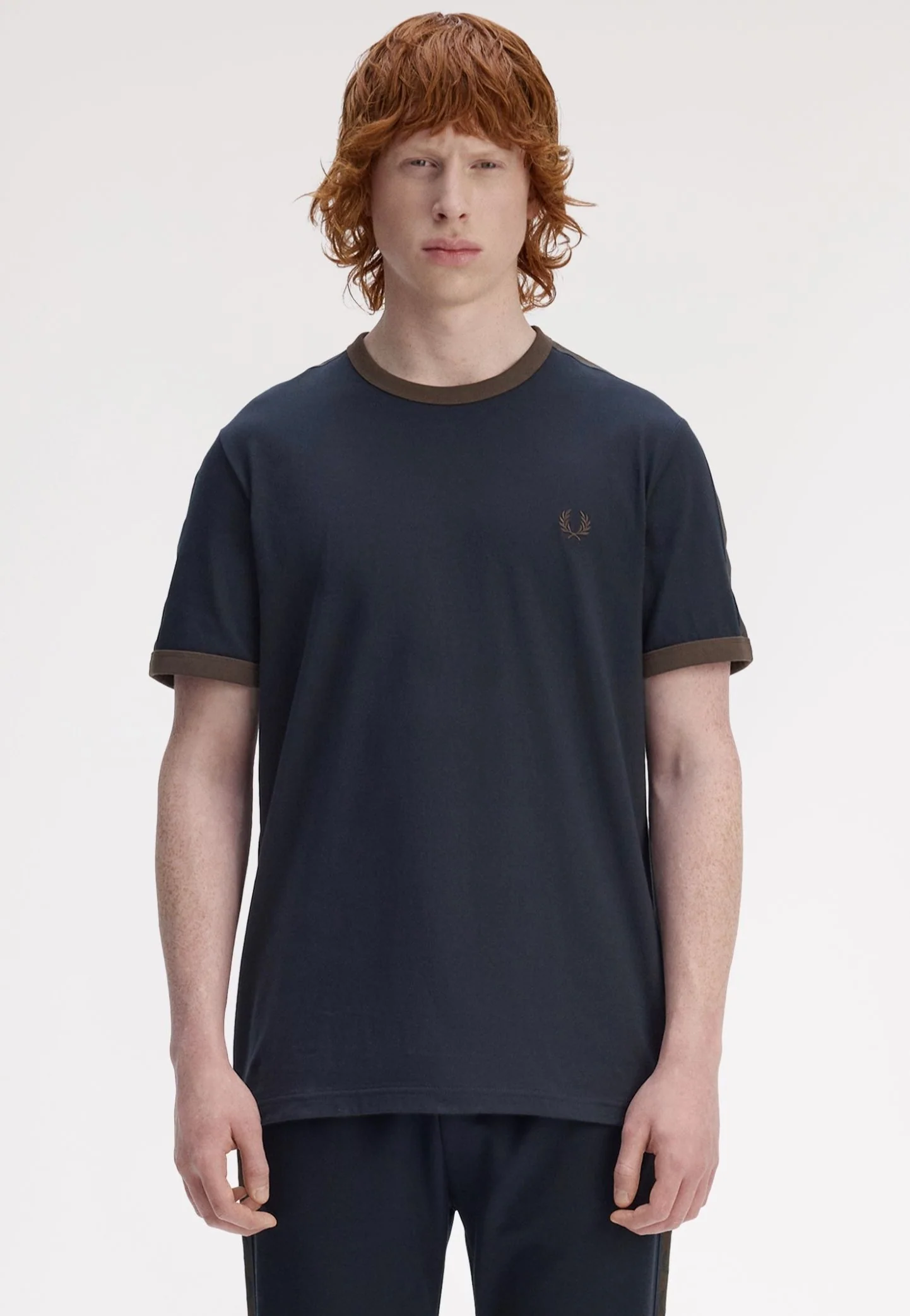 Fred Perry - Contrast Tape Ringer Navy/Burnt Tobacco - T-Shirt - Image 4