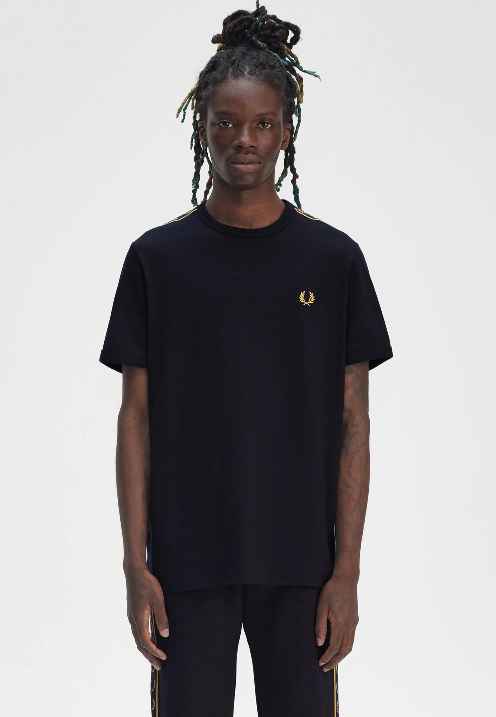 Fred Perry - Contrast Tape Ringer Navy/Honeycomb - T-Shirt - Image 2