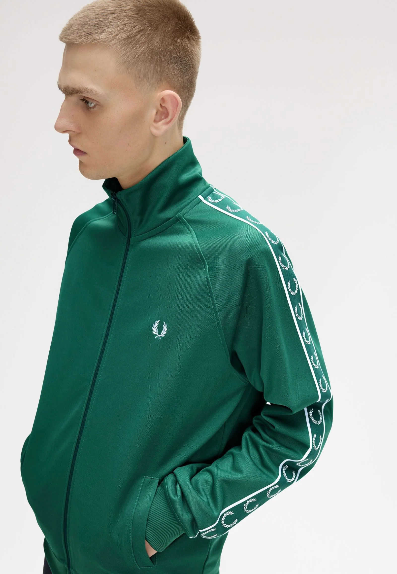 Contrast Taped Sport Green - Track Jacket - Image 3