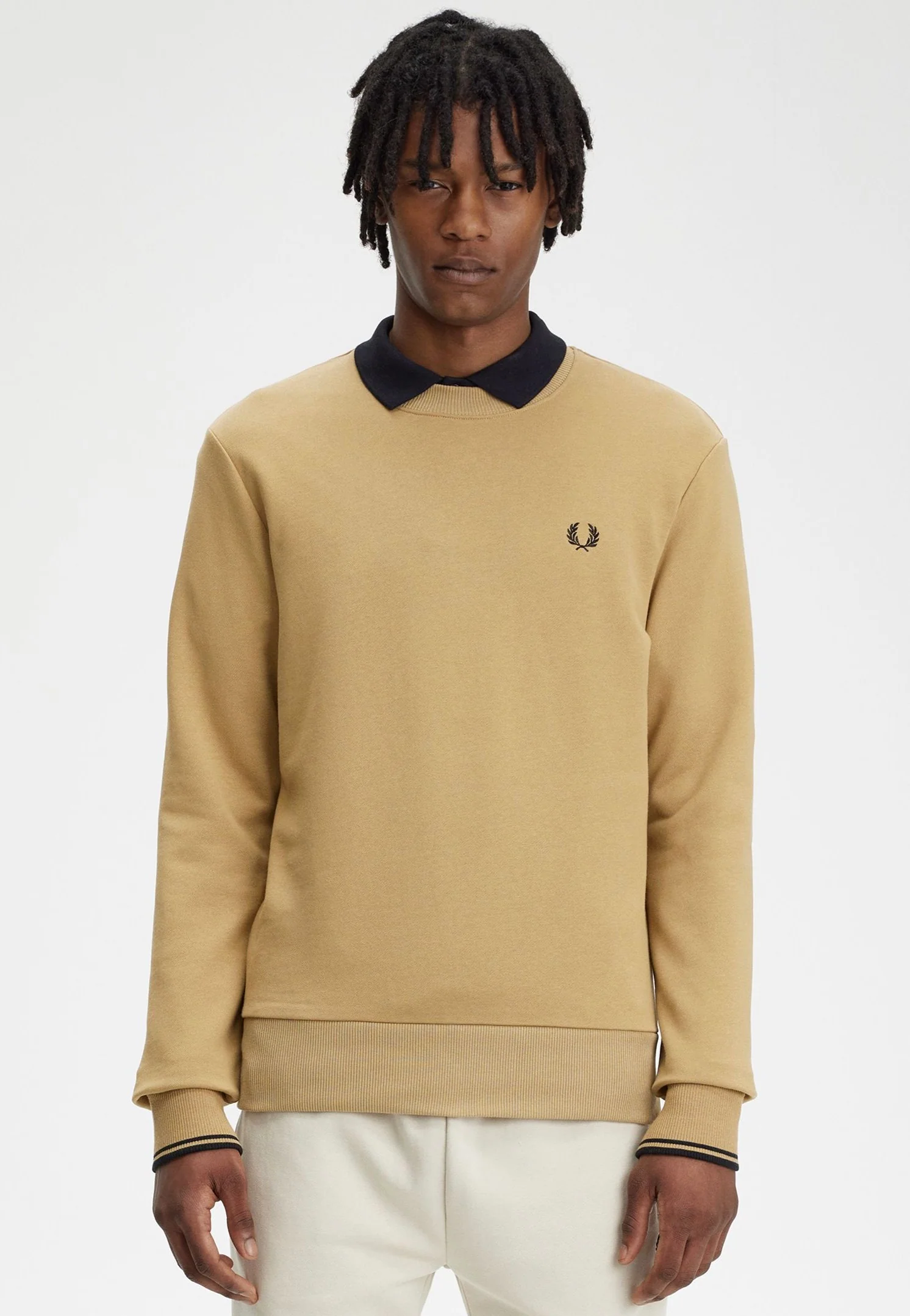 Crew Neck Warm Stone/Black - Sweater - Image 4