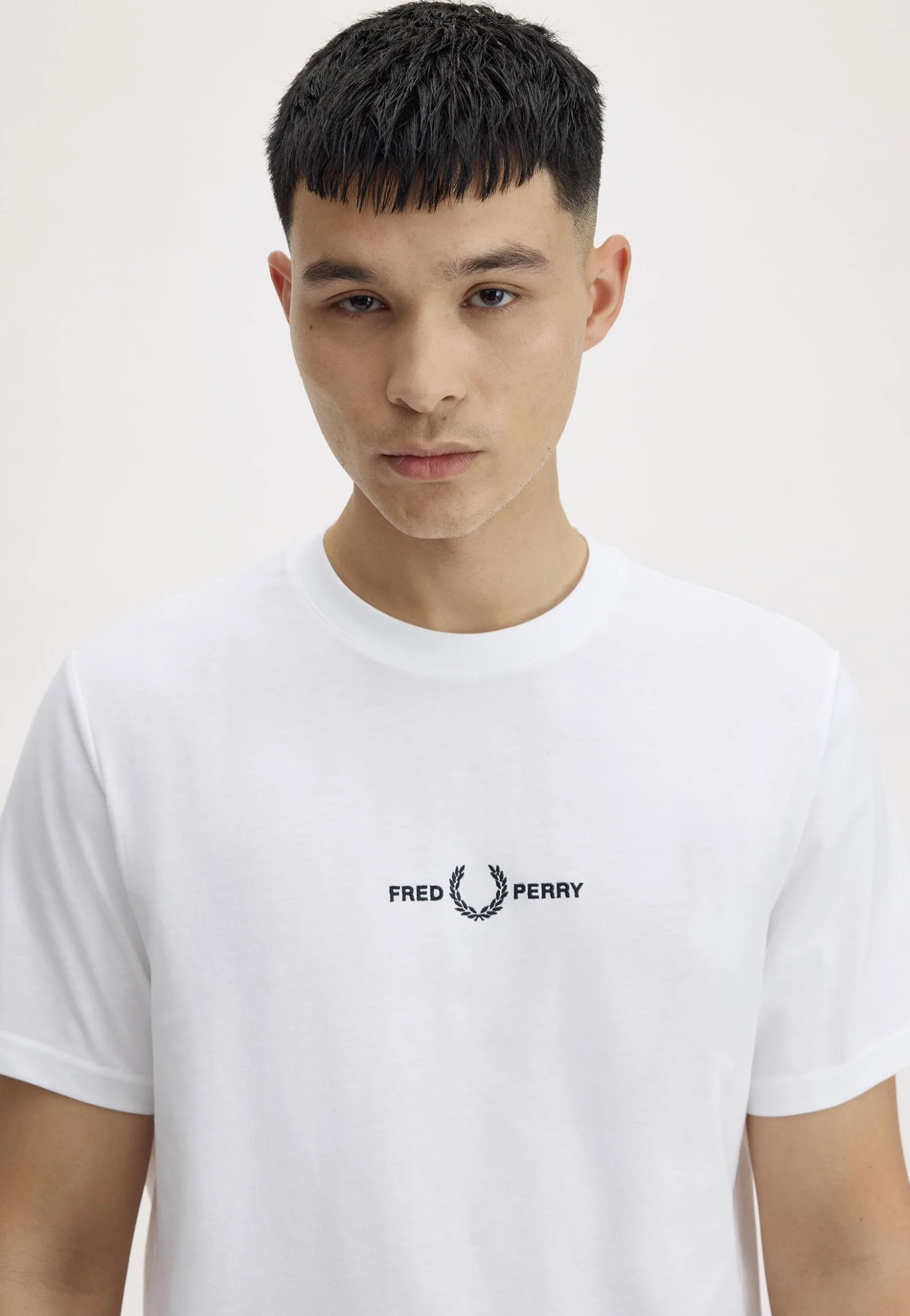 Fred Perry - Embroidered White - T-Shirt - Image 6