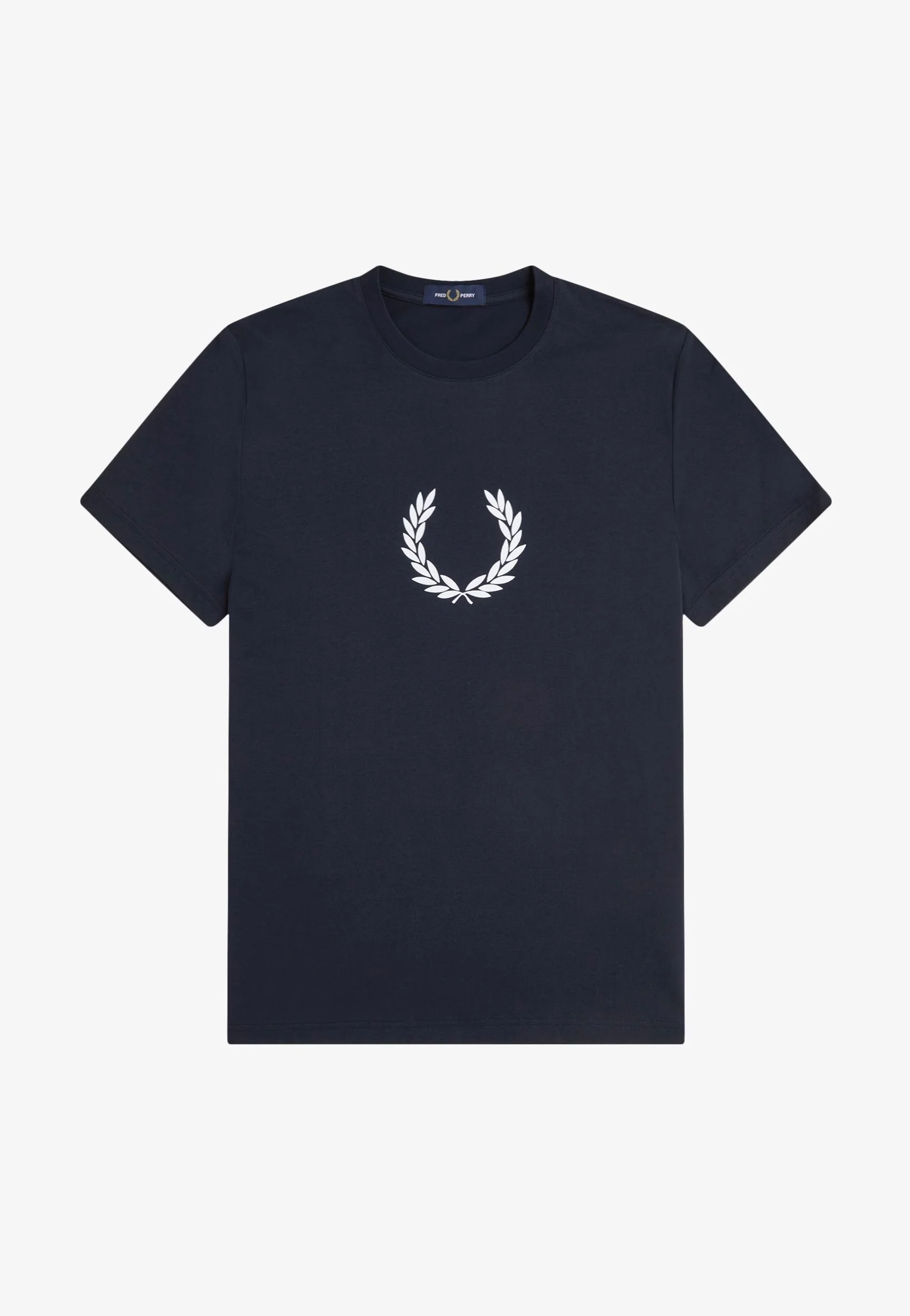 Fred Perry - Flocked Laurel Wreath Graphic Navy - T-Shirt - Image 3