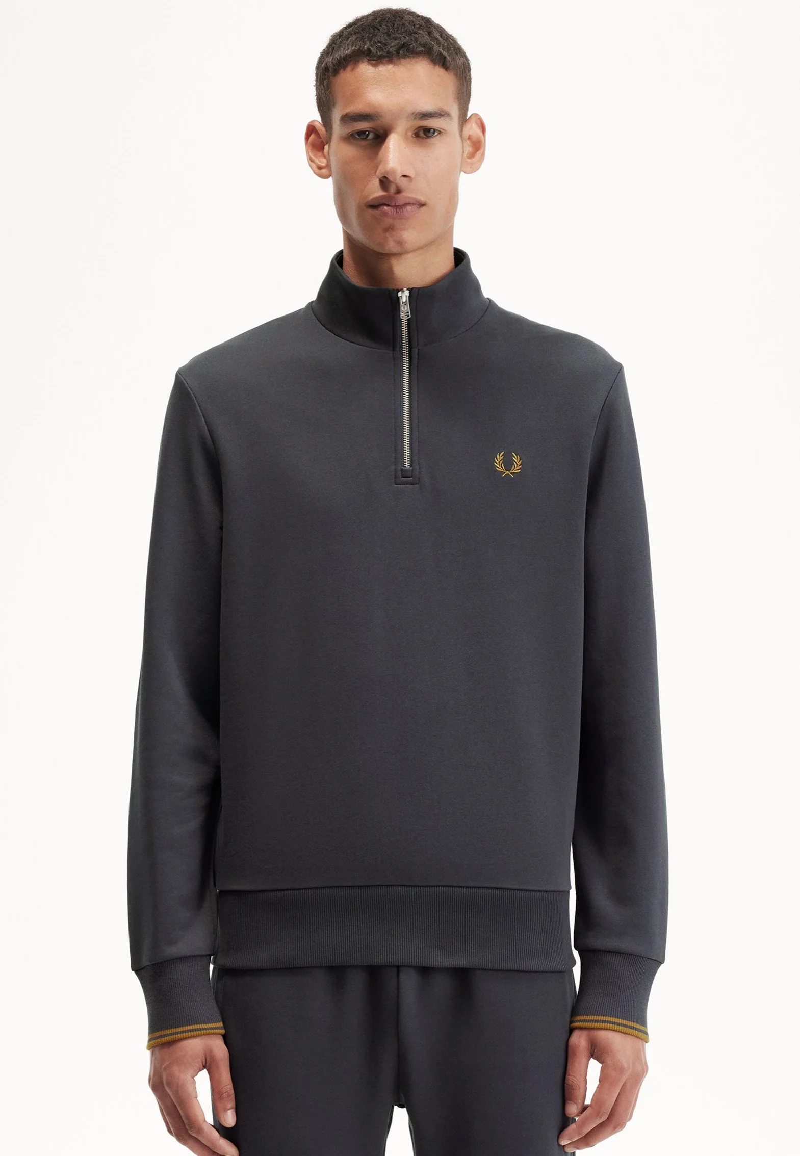 Half Zip Anchor Grey/Dark Caramel - Pullover - Image 4