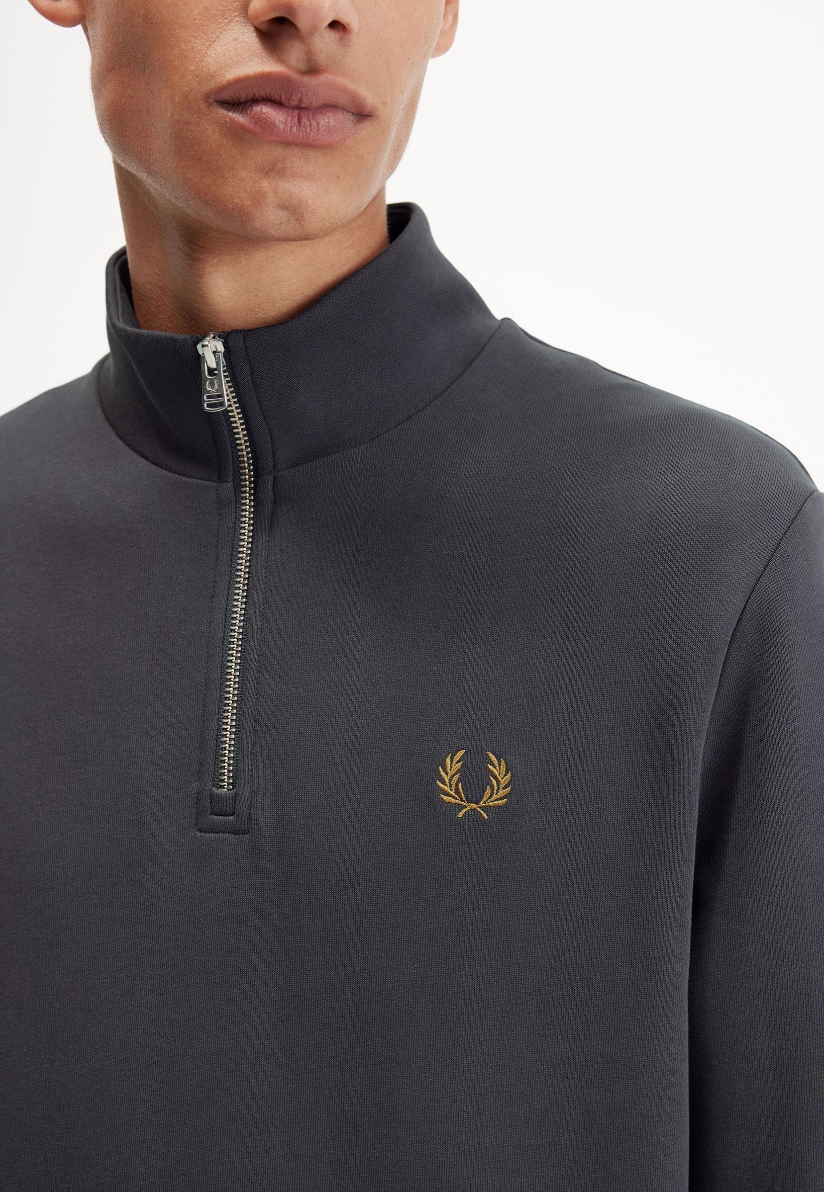 Half Zip Anchor Grey/Dark Caramel - Pullover - Image 5