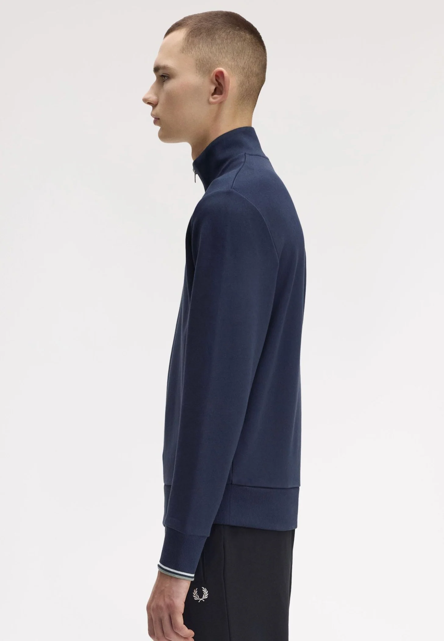 Fred Perry - Half Zip Sweatshirt Dark Airforce/Light Ice/Bayleaf - Sweater - Image 5